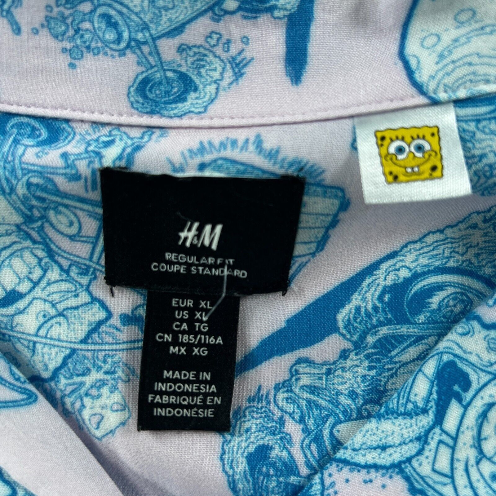 H&M SpongeBob x H&M Button Hawaiian Shirt men XL Resort Beach Su Size US XL / EU 56 / 4 - 4 Thumbnail