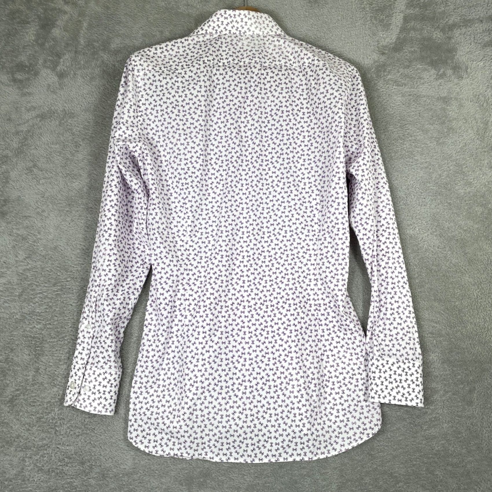 Bonobos Bonobos Dress Shirt Mens 14.5 33 White Purple Bow Tie Print Slim Fit Size 40R - 4 Thumbnail