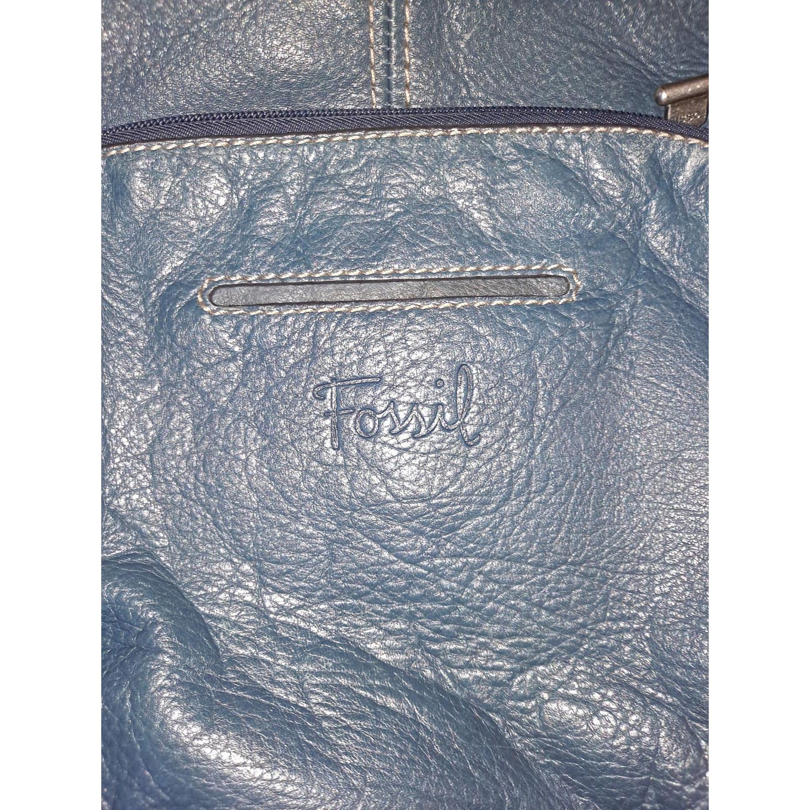 Fossil Fossil Purse Blue Leather Adjustable Crossbody Shoulder Bag Size ONE SIZE - 2 Thumbnail