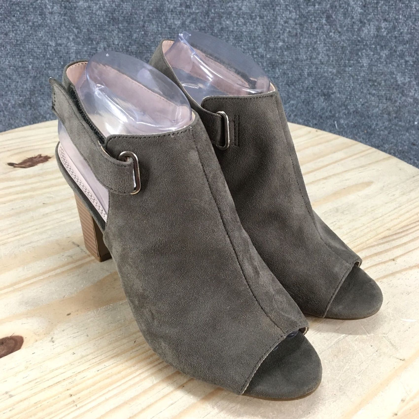Vintage Kelly & Katie Heels Womens Slingback Green Peep Toe Block High Heel Shoes 8 US Black? Green Size US 6 / IT 36 - 3 Thumbnail