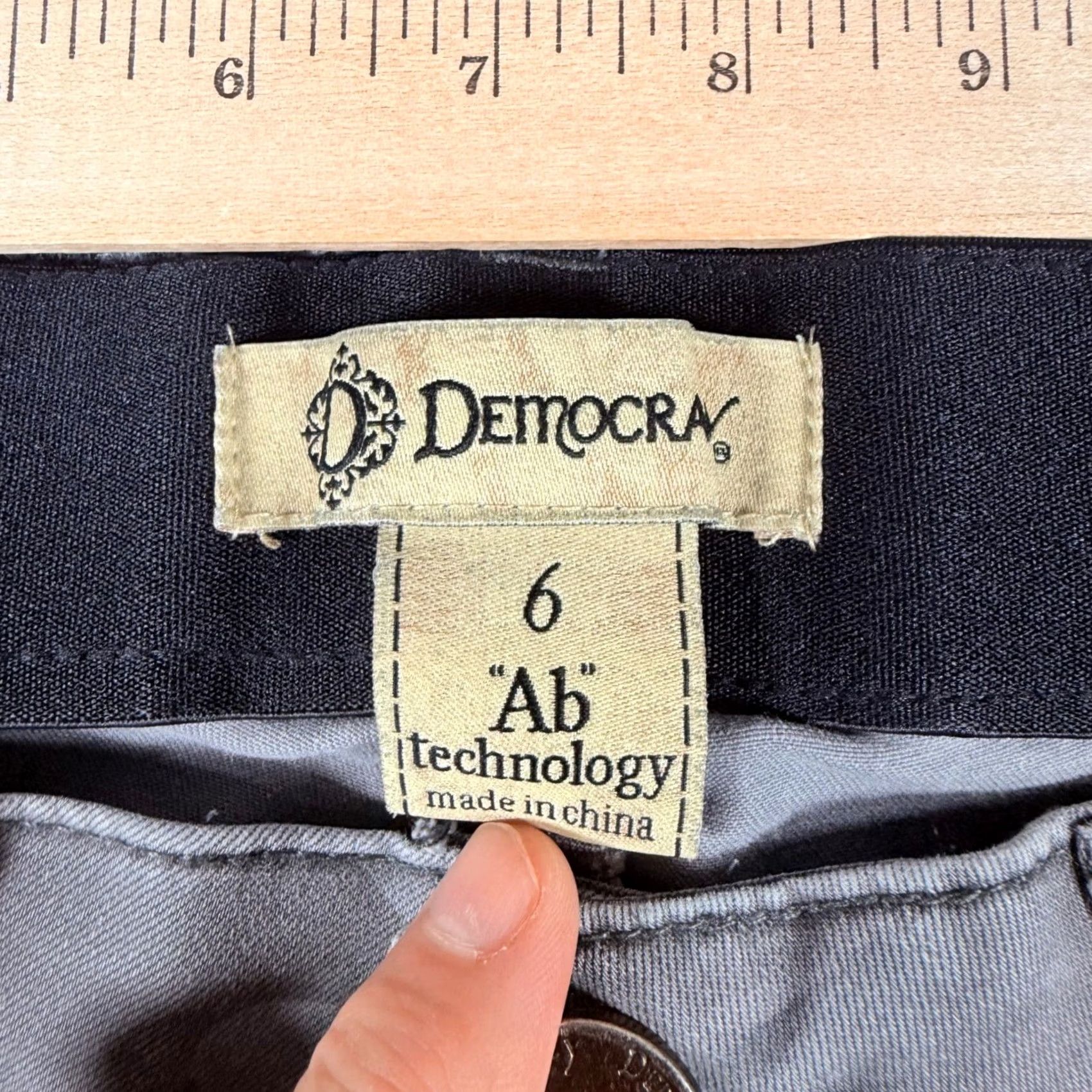 Vintage Democracy Ab Solution Camo Gray Skinny Ankle Zip Women's Pants Size 6 Slimming Size 28" / US 6 / IT 42 - 4 Thumbnail