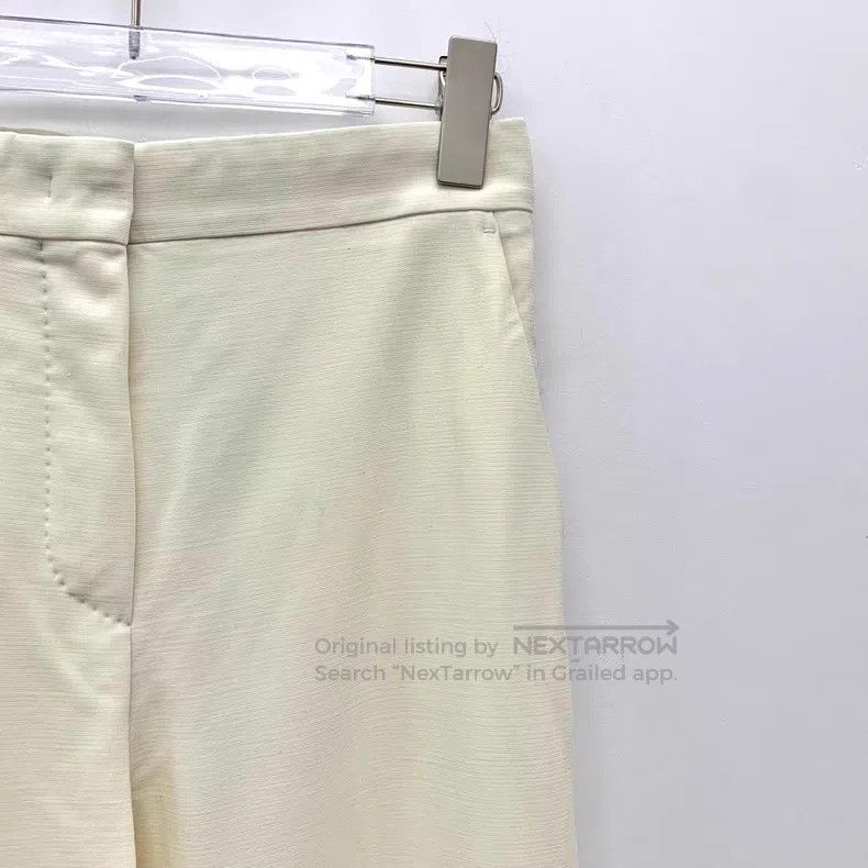 Max Mara Max Mara Off-white Cashmere Casual Wide Leg Trousers Size 37" - 3 Thumbnail