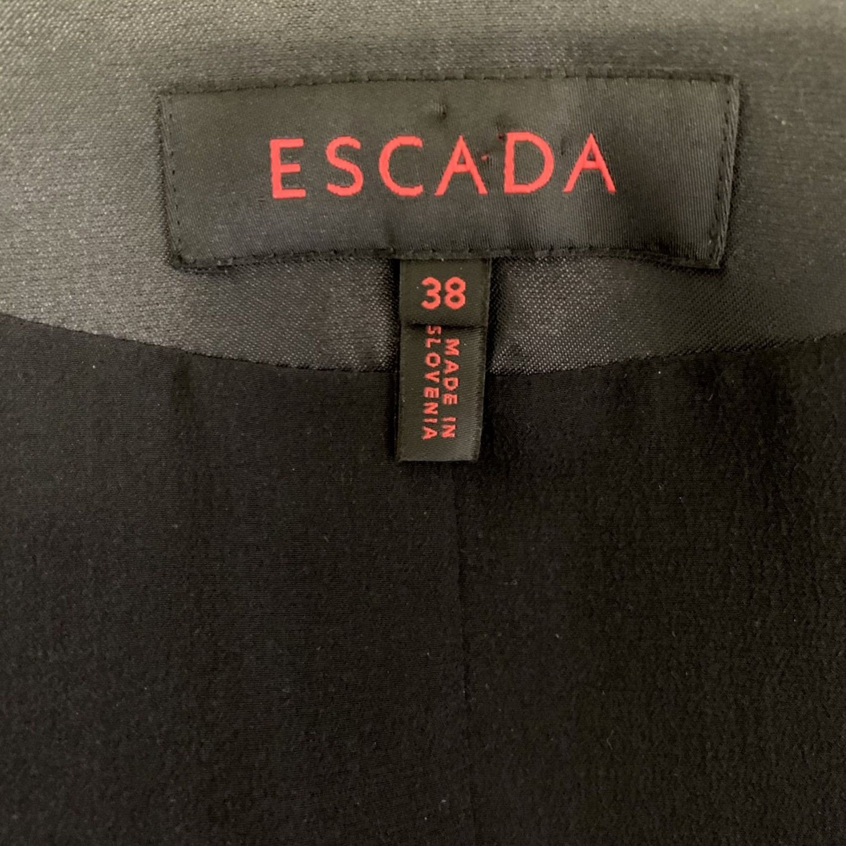 Escada ESCADA Black Silver Silk Blend Two Button Jacket Size 4 Womens Size S / US 4 / IT 40 - 5 Thumbnail