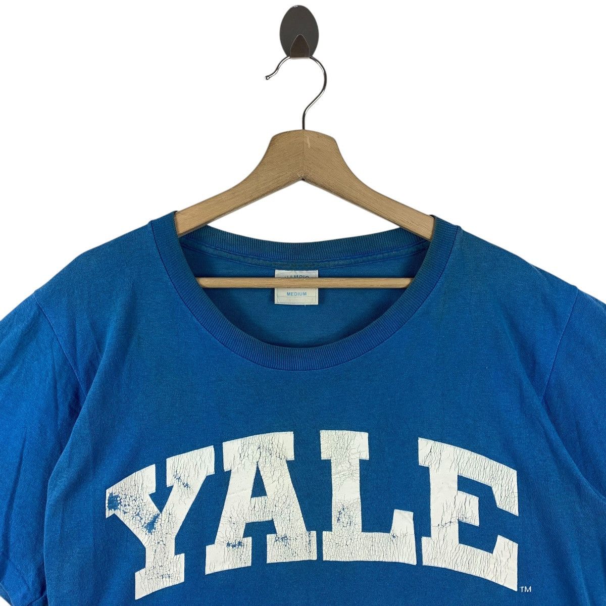 Vintage Vintage 90s YALE University Big spellout blue colour tee Size US M / EU 48-50 / 2 - 2 Thumbnail