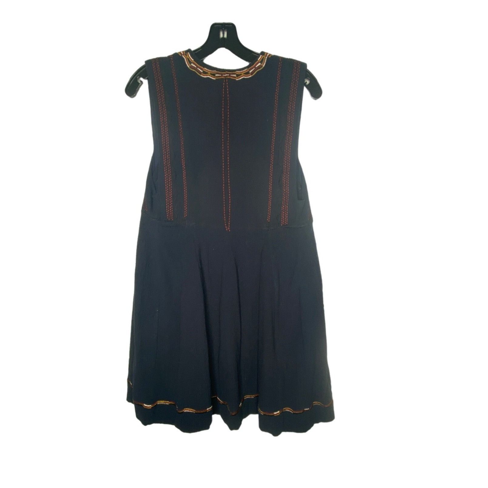 Anthropologie RESET BY JANE WOMEN'S BLUE EMBROIDERED COTTON BOHEMIAN DRESS Size S / US 4 / IT 40 - 3 Thumbnail