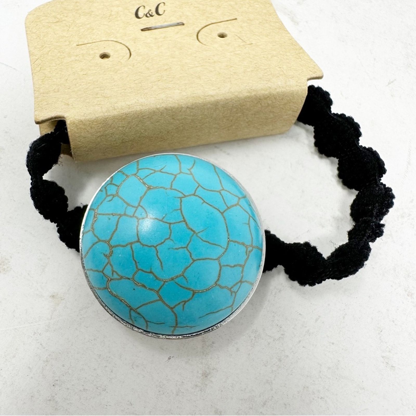 Tibi Western Turquoise Ponytail Holder NWT Size ONE SIZE - 2 Thumbnail