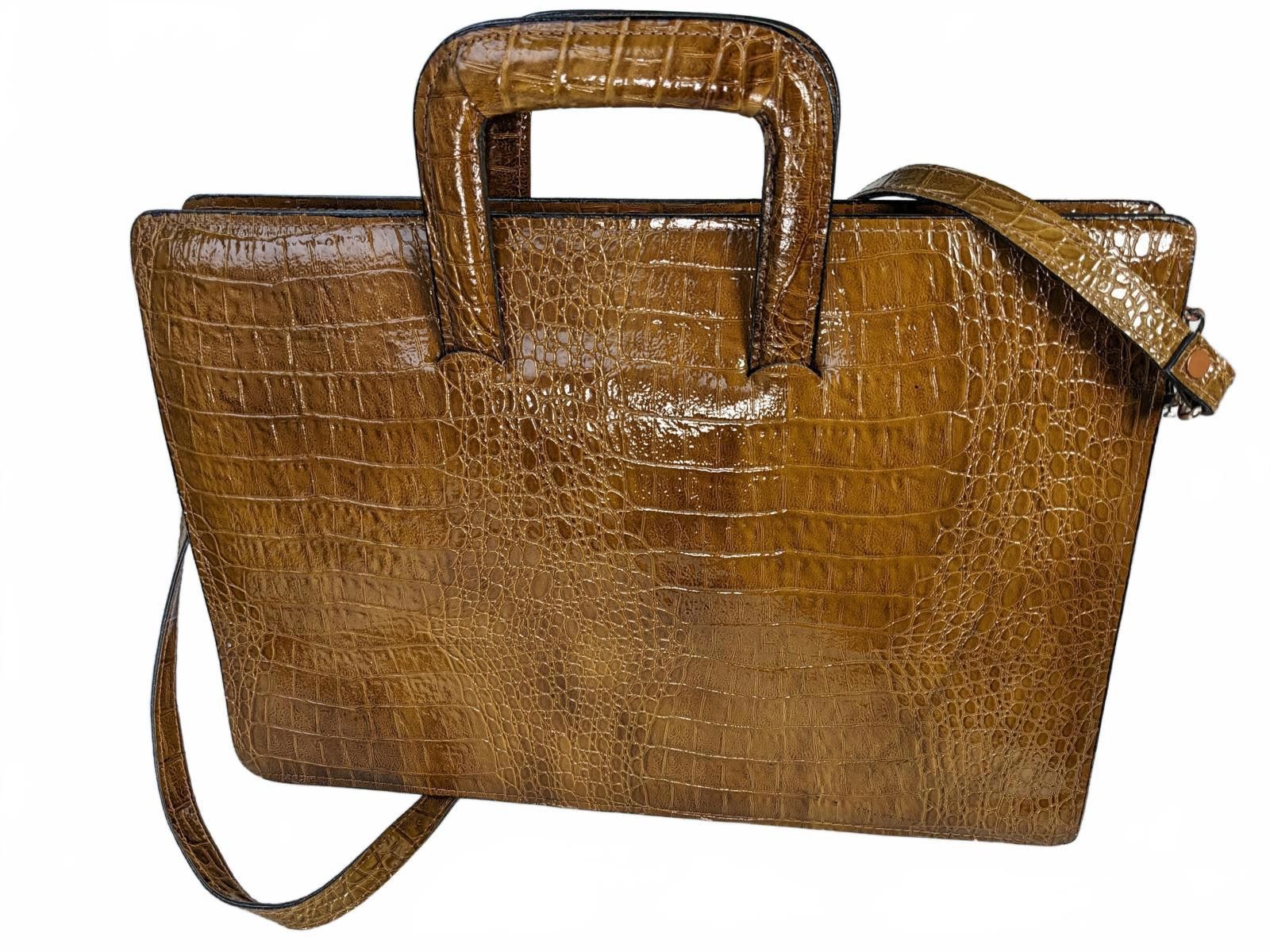 Carissima Briefcase Laptop Bag South Korea Faux Crocodile