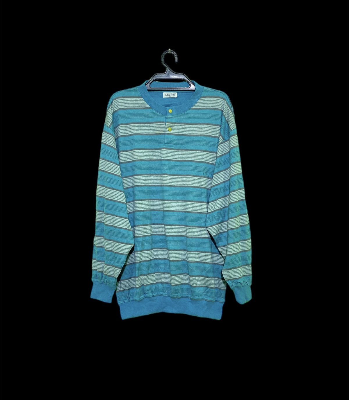 Celine Vintage Luxury Designer Celine stripe large size shirt Size US L / EU 52-54 / 3 - 1 Thumbnail