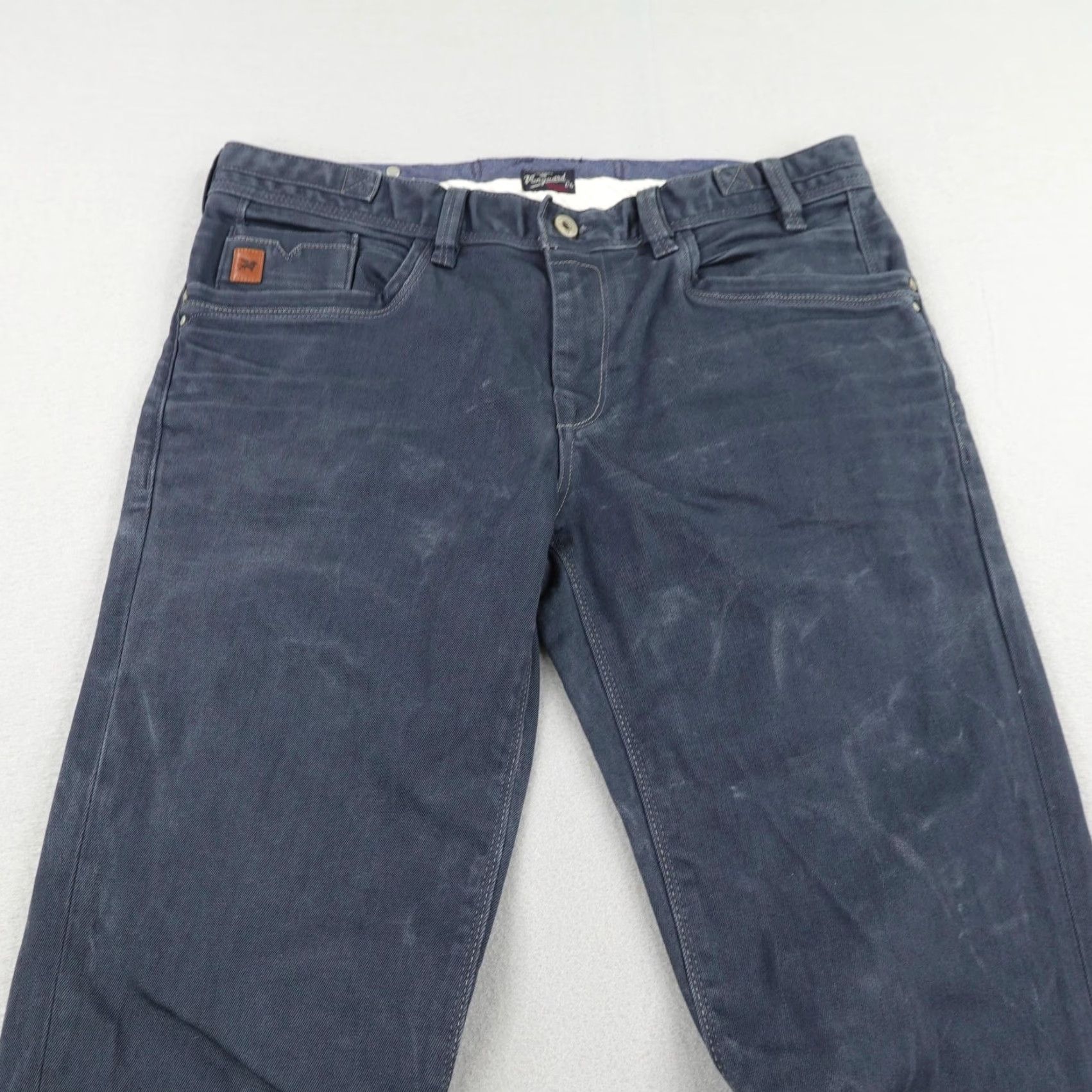 Vintage Vanguard Pants Mens 34x34 Blue Slim Fit Straight 06 Distressed 5 Pocket Chino Size US 34 / EU 50 - 2 Thumbnail