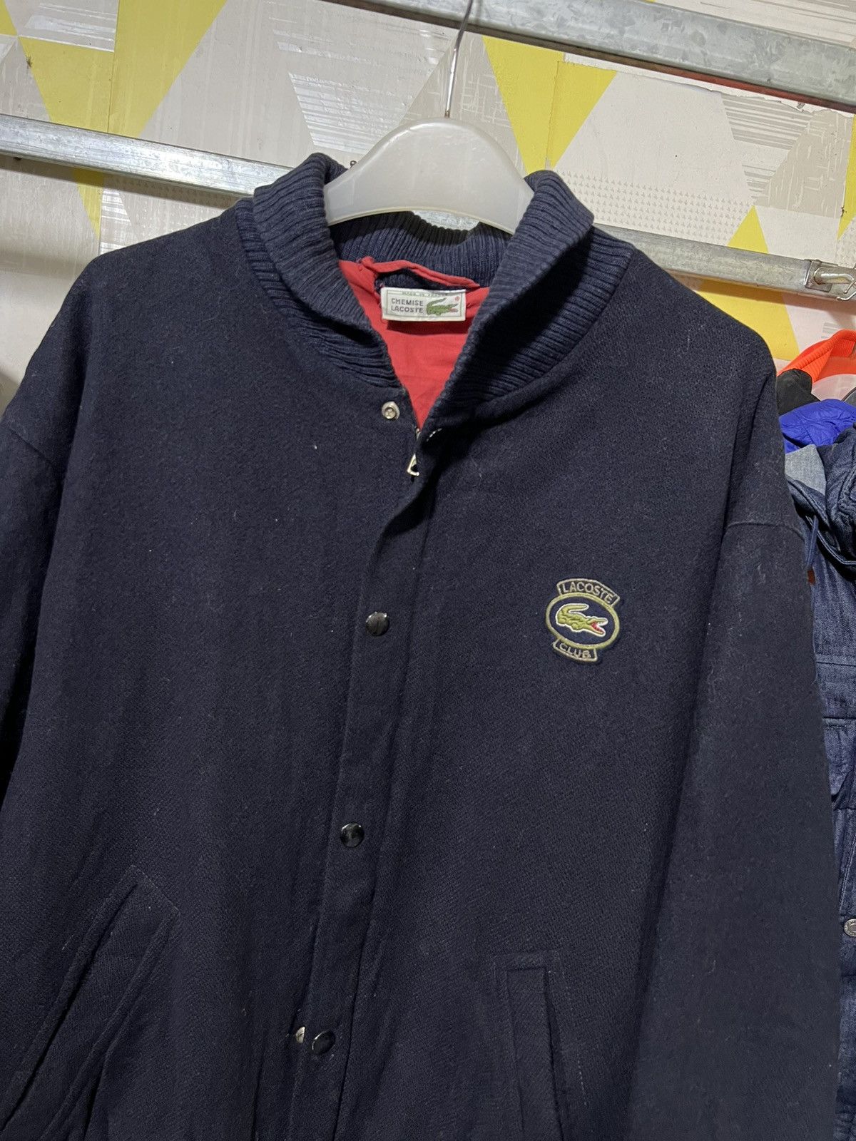Lacoste Vintage 70s Chemise Lacoste Wool Jacket Made In France Size US XL / EU 56 / 4 - 1 Thumbnail
