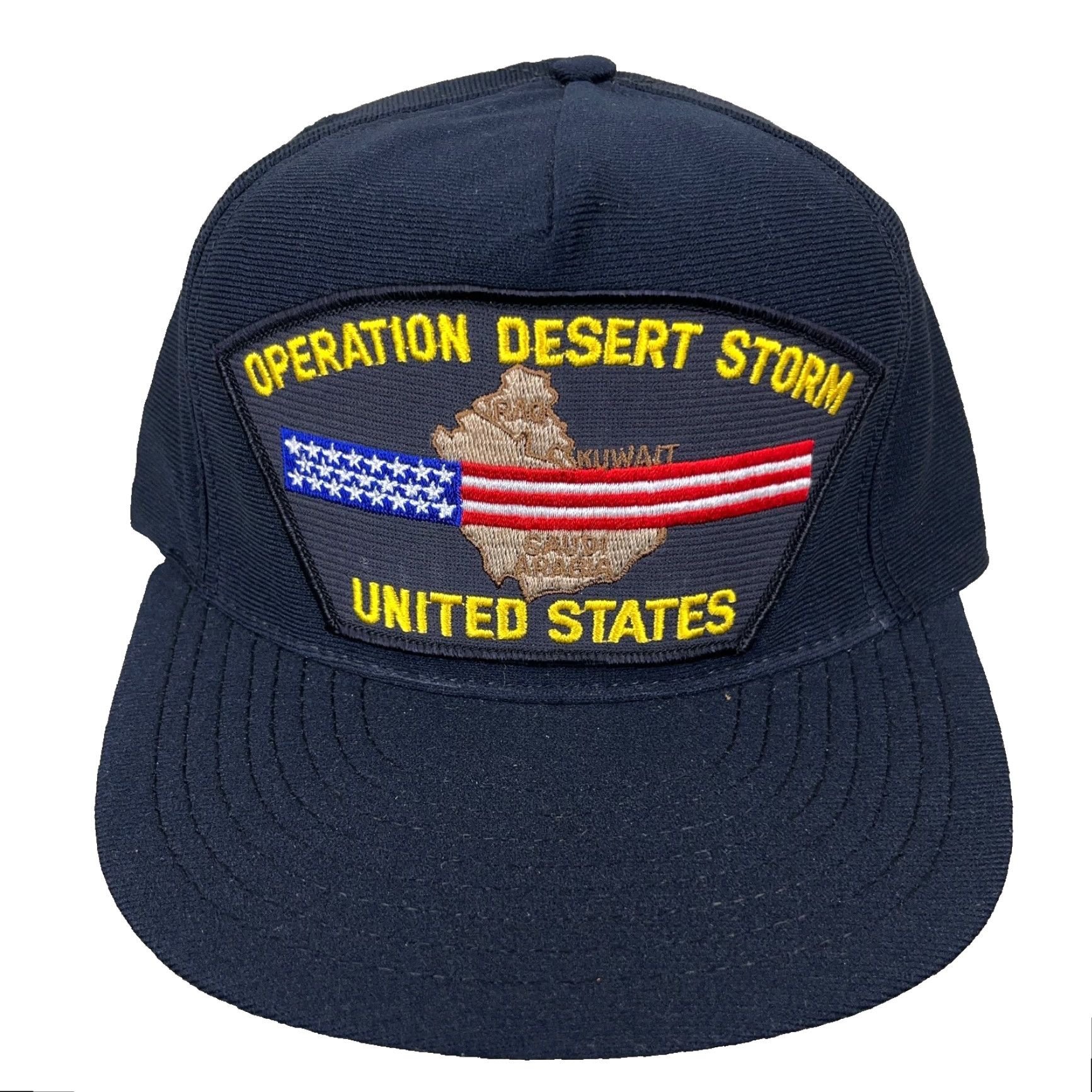 Vintage VINTAGE Eagle Crest Hat Cap Snapback United States 90s Military Army Blue Cotton Polyester Knit Adjustable One Size Men Size ONE SIZE - 2 Thumbnail