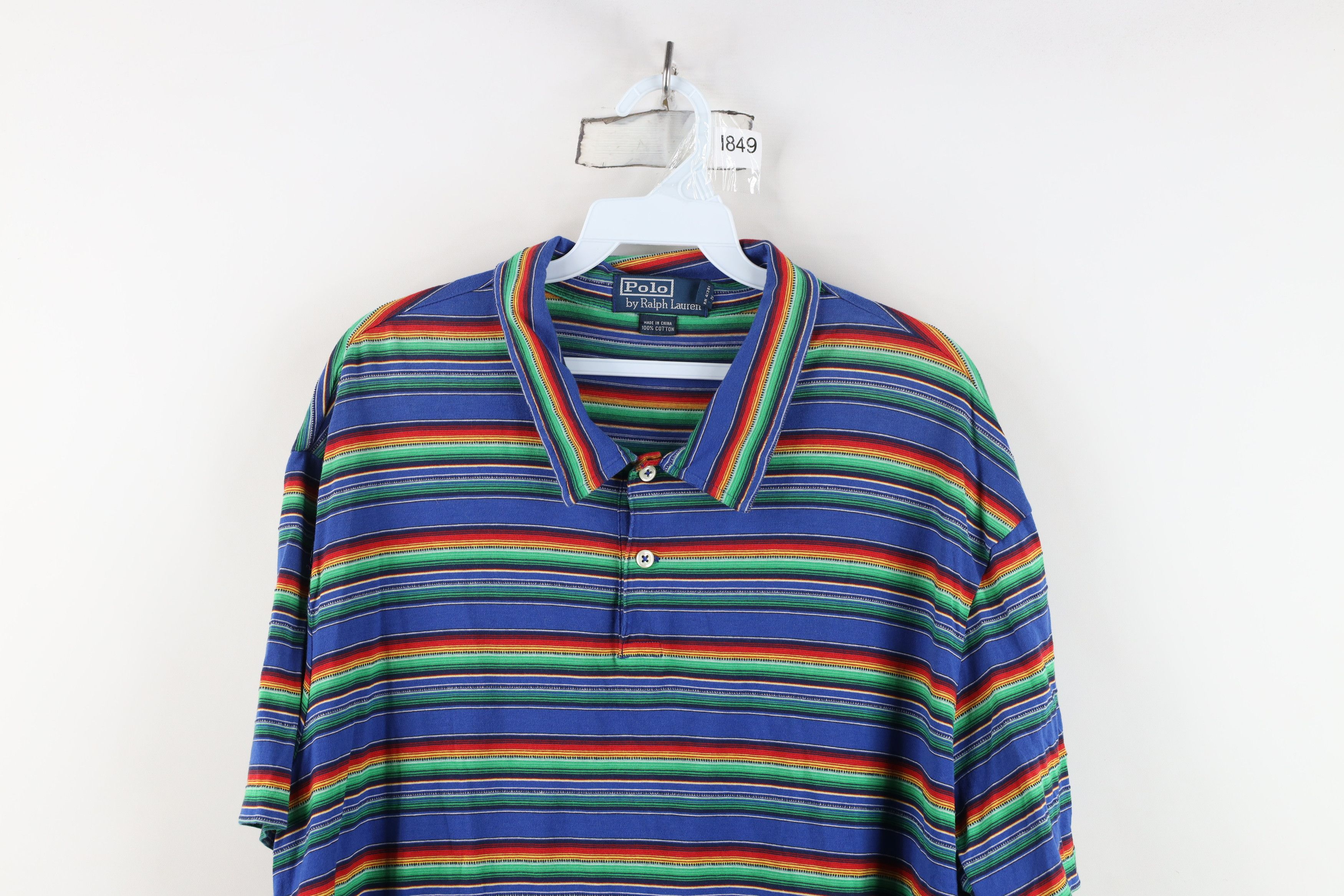 Ralph Lauren Vintage 90s Ralph Lauren Striped Knit Collared Polo Shirt Size US XXL / EU 58 / 5 - 2 Thumbnail