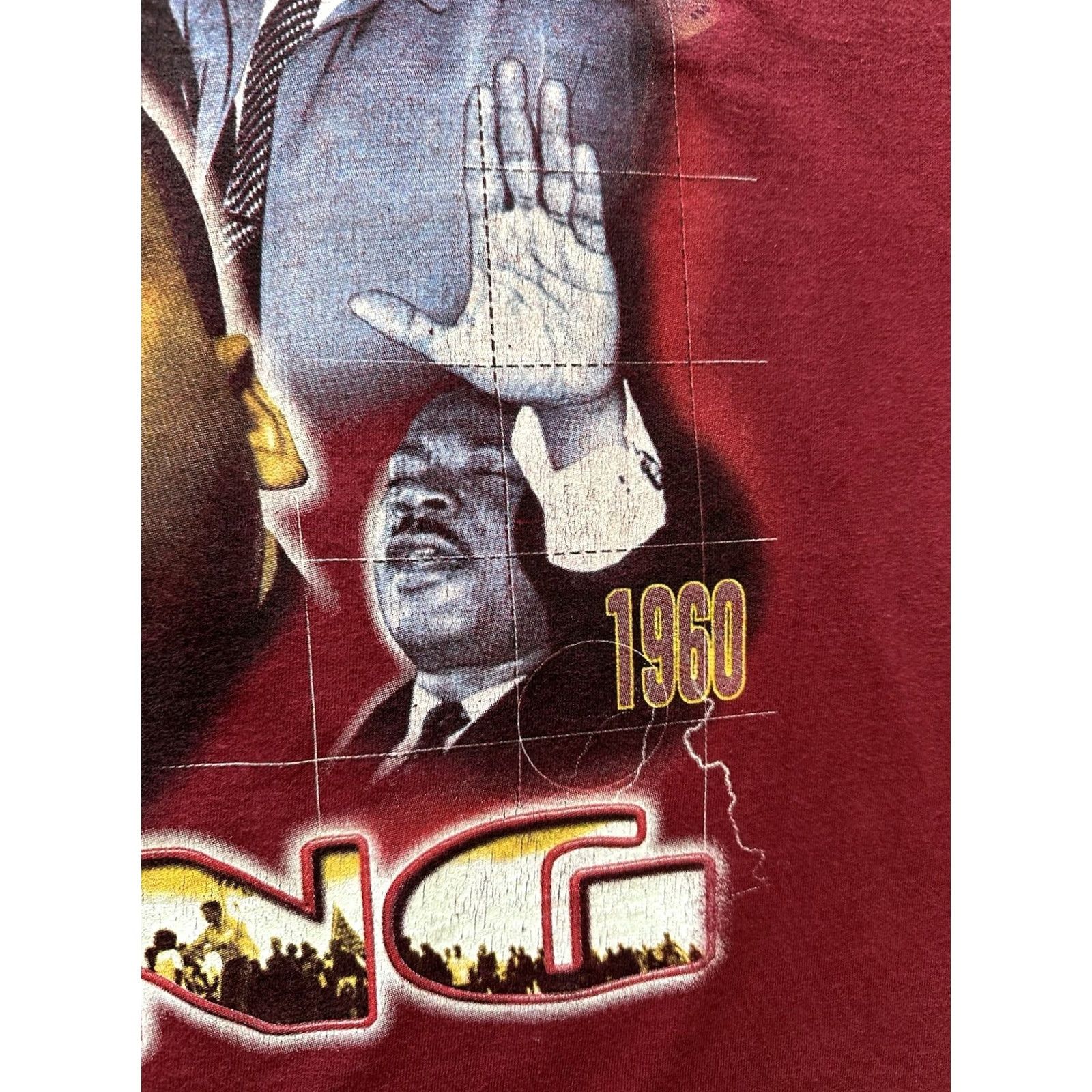 Hanes Vintage 90s Martin Luther King Jr T-Shirt Adult Size XL Maroon Mlk Jr Y2k Rap Tee Style Size US XL / EU 56 / 4 - 4 Thumbnail