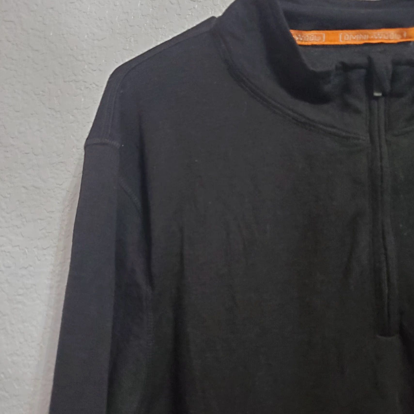 Vintage Omni-Wool Pullover Shirt 1/4 Zip Men XXL Black Long Sleeve Wool Blend Base Layer Shirt Size US XXL / EU 58 / 5 - 6 Thumbnail