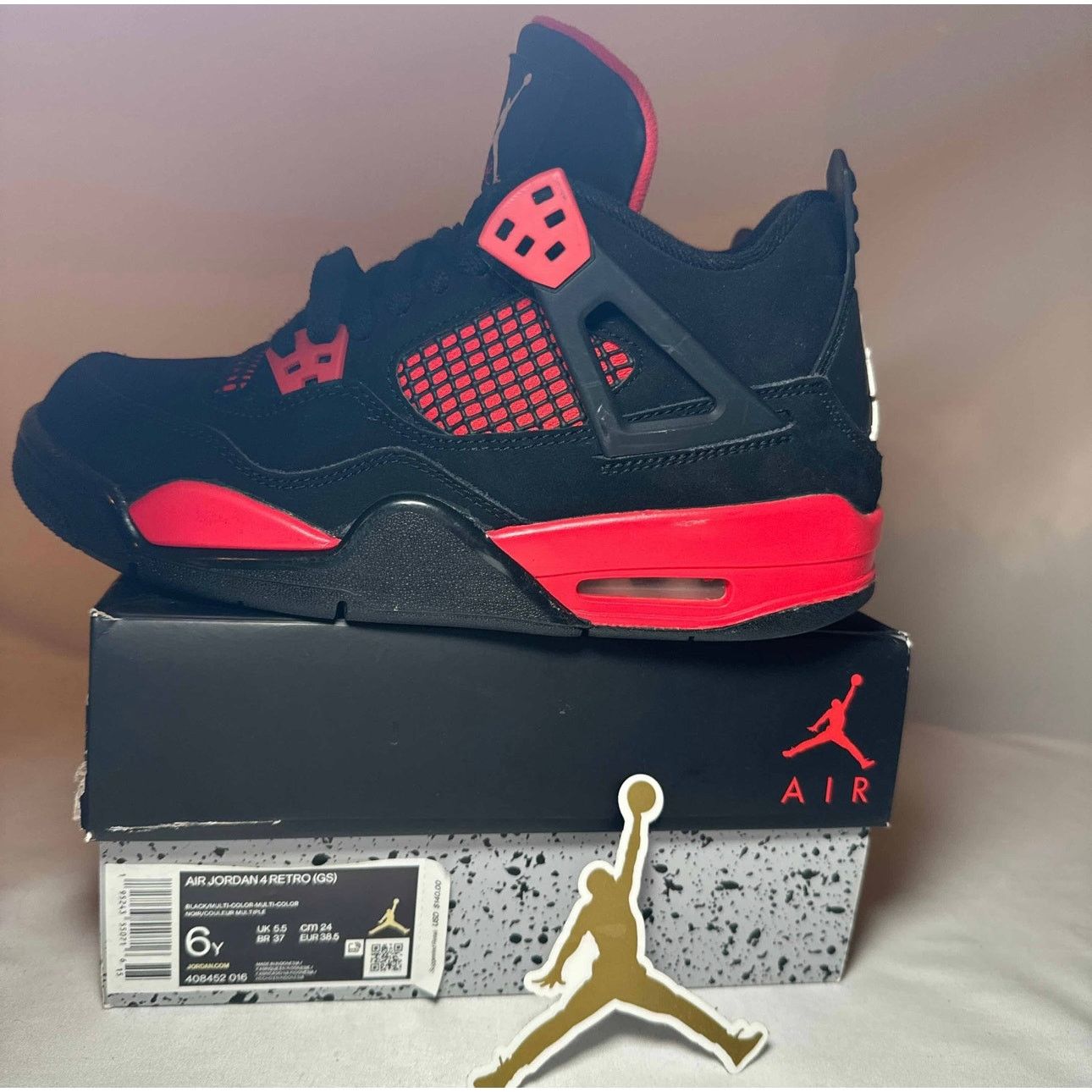 Jordan Brand × Nike Size 6 - Nike Air Jordan 4 Retro GS Red Thunder Men's Shoes Size US 6 / EU 39 - 8 Thumbnail