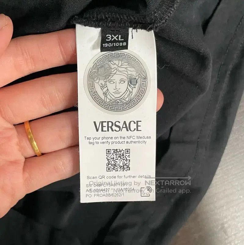 Versace Versace Black XXXL Men's T-Shirt . Size US XXL / EU 58 / 5 - 4 Thumbnail