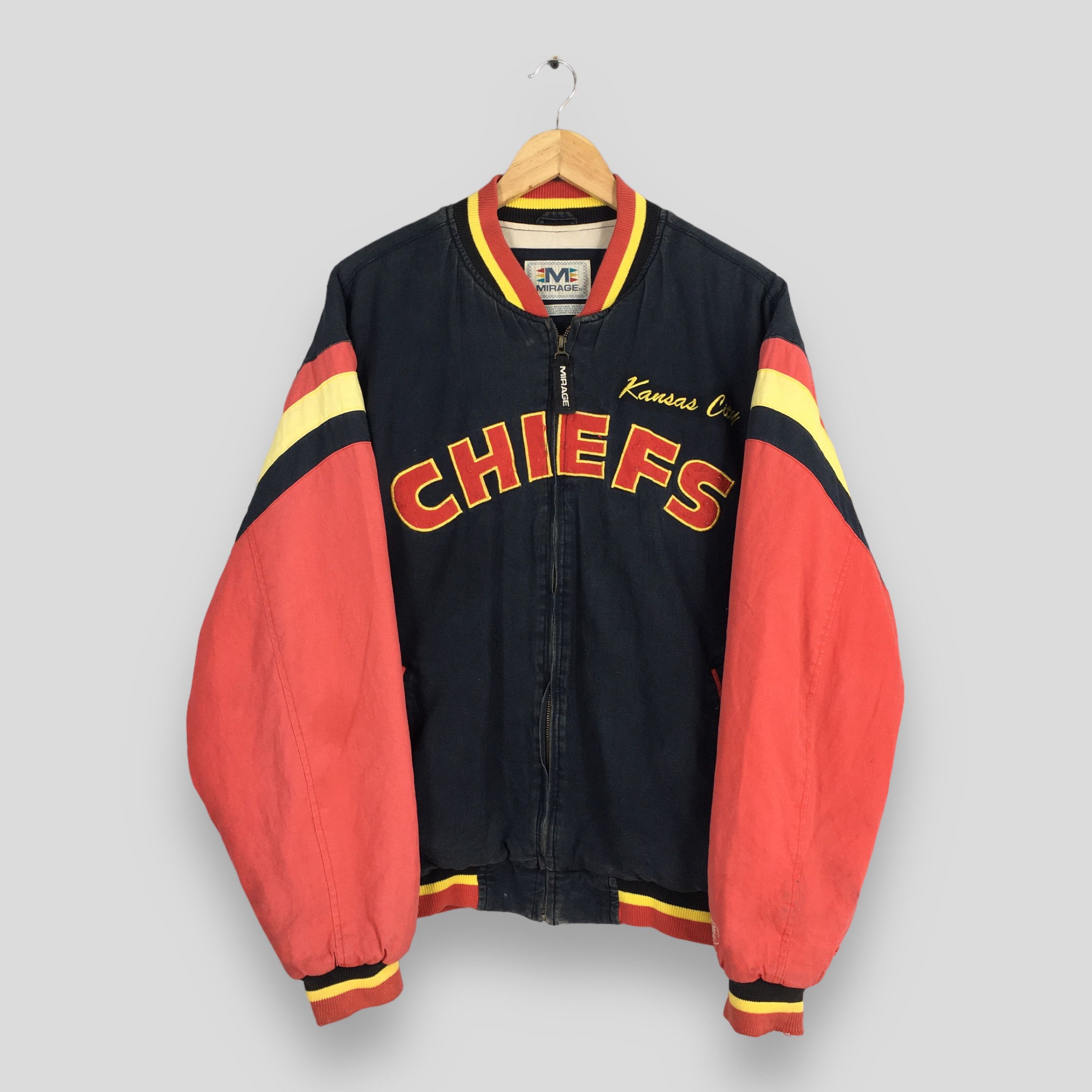 Image of Mirage x Nfl Vintage Kansas City Chiefs Nfl Football Varsity Jacket Large, Men's