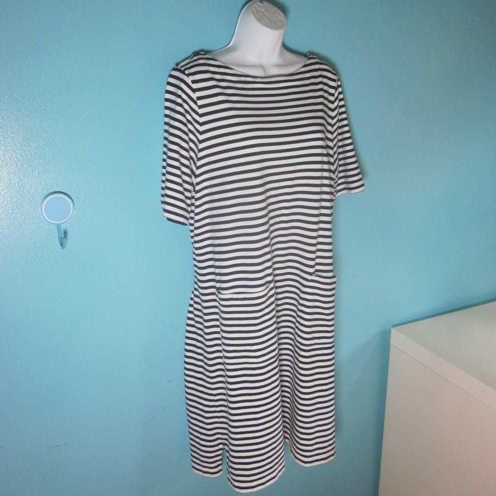 Alex Mill J Jill 100% Cotton Black White Striped Dress Womens Size L P Size L / US 10 / IT 46 - 1 Thumbnail