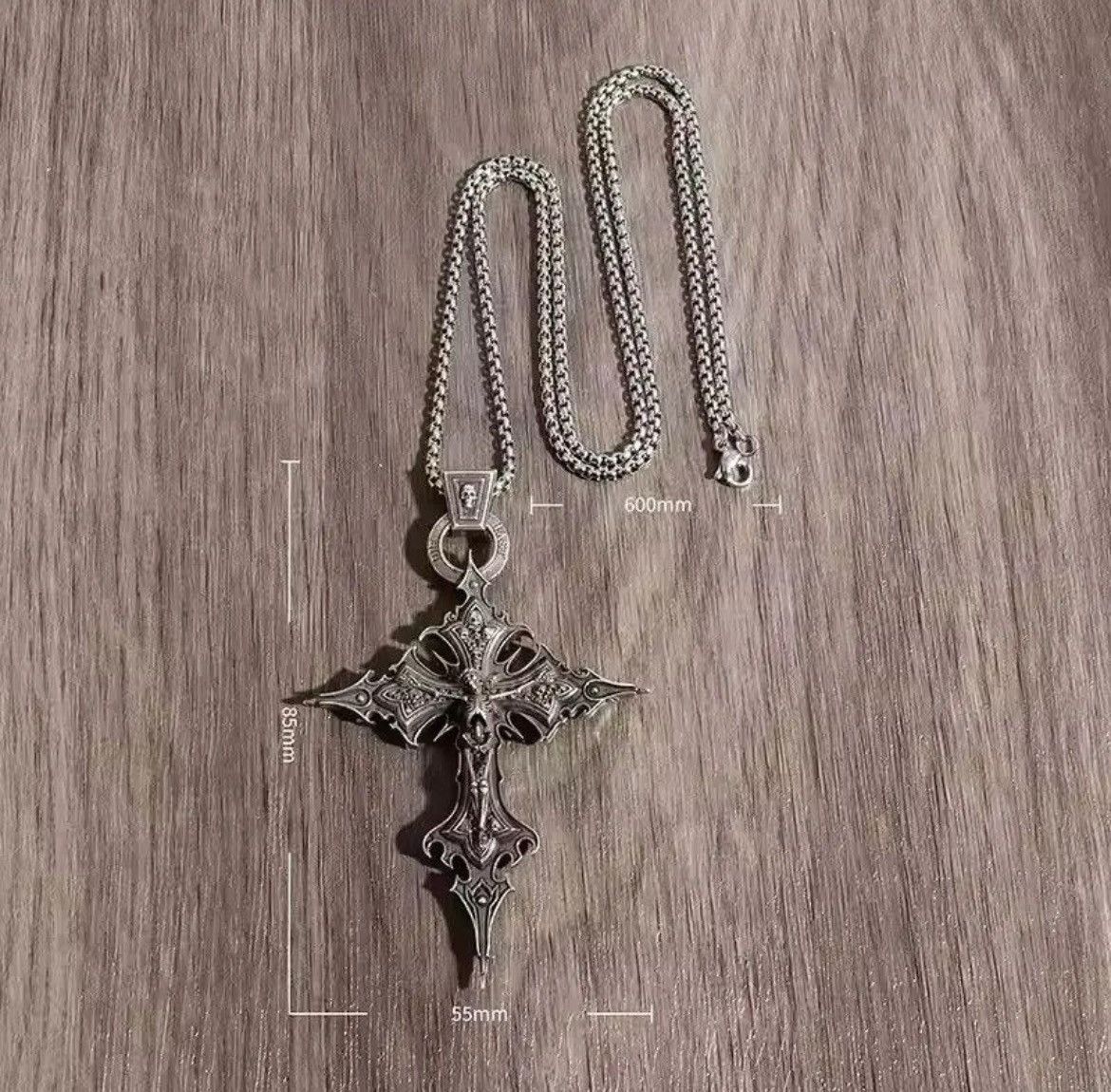 Japanese Brand Gothic Skeleton Cross Necklace Size ONE SIZE - 2 Thumbnail