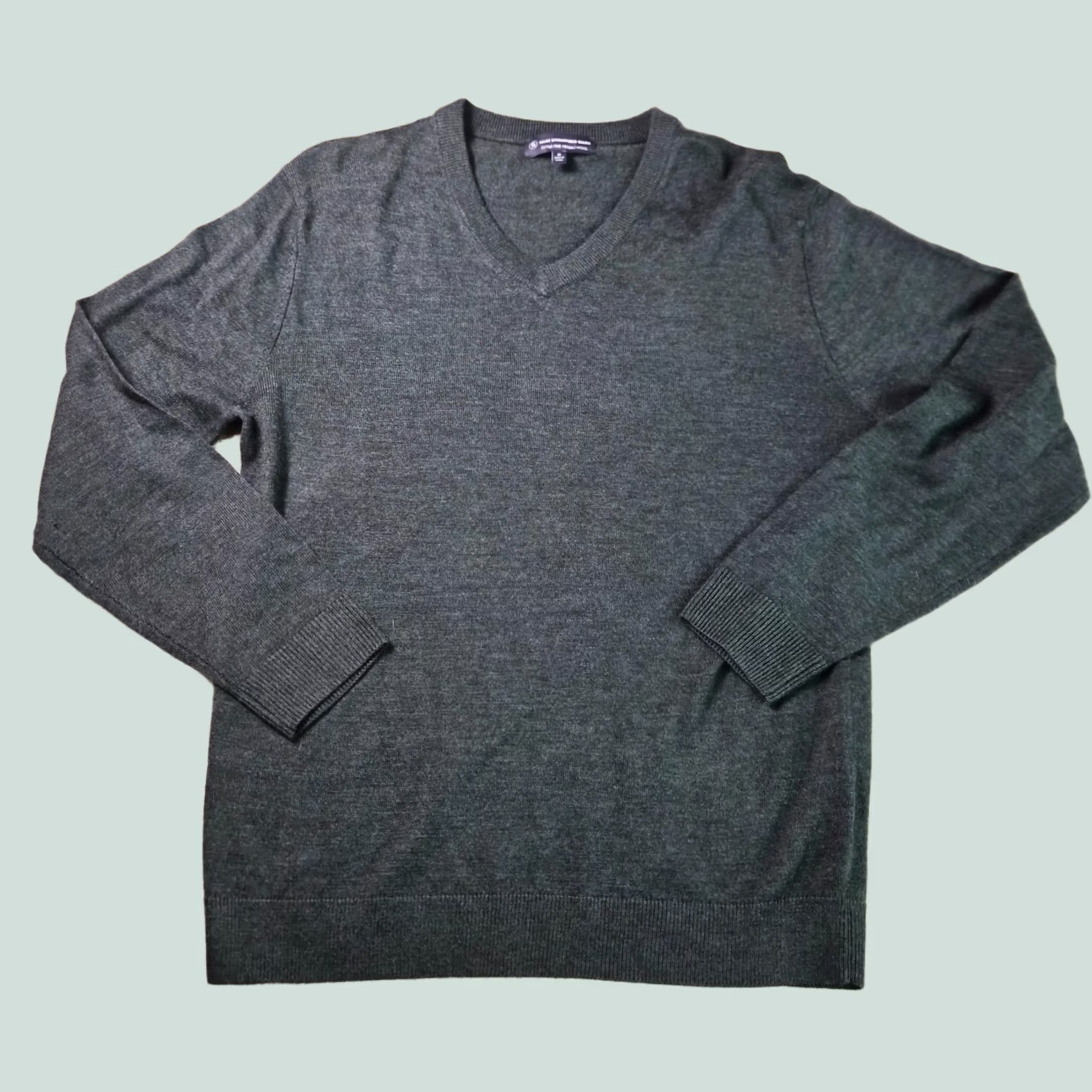 Hart Schaffner Marx Hart Schaffner Marx Mens V Neck Pullover Merino Wool Sweater Size XL Green Size US XL / EU 56 / 4 - 1 Thumbnail