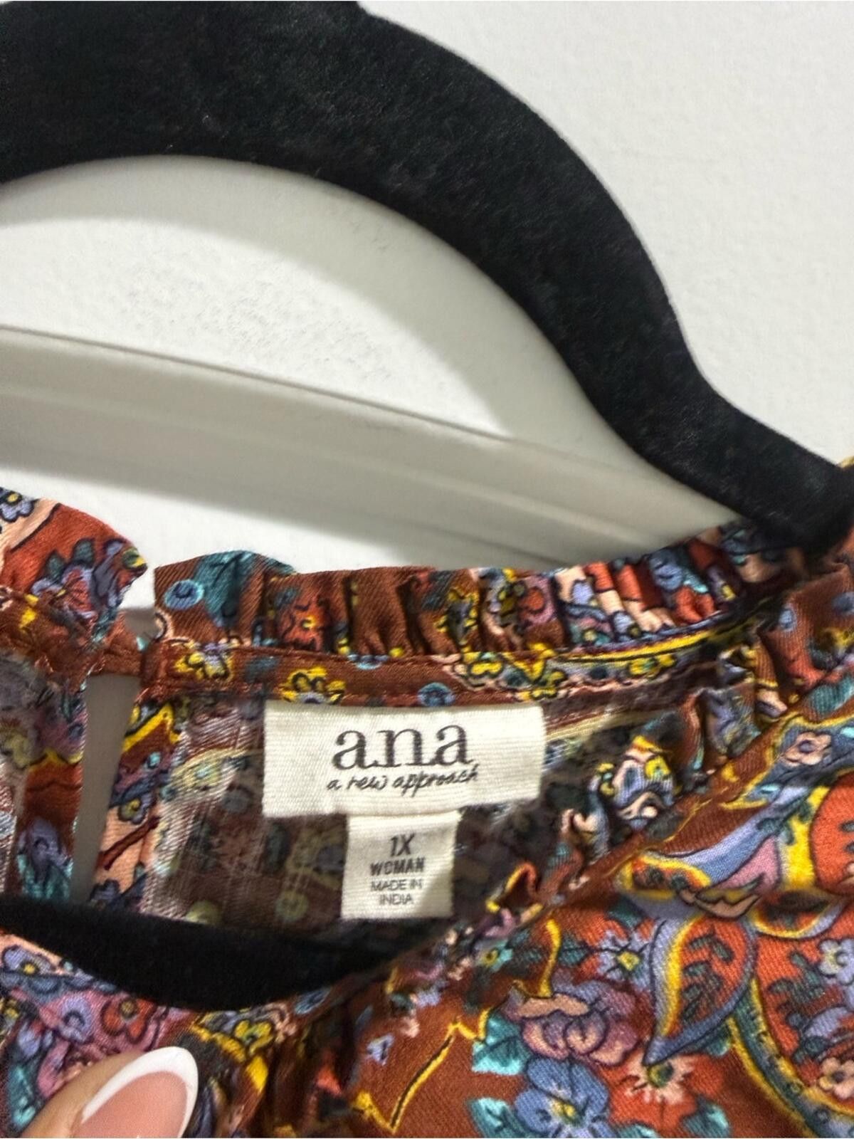 Analog a.n.a Boho Paisley Blouse in Rust, Blue, Yellow Size XL / US 12-14 / IT 48-50 - 2 Thumbnail