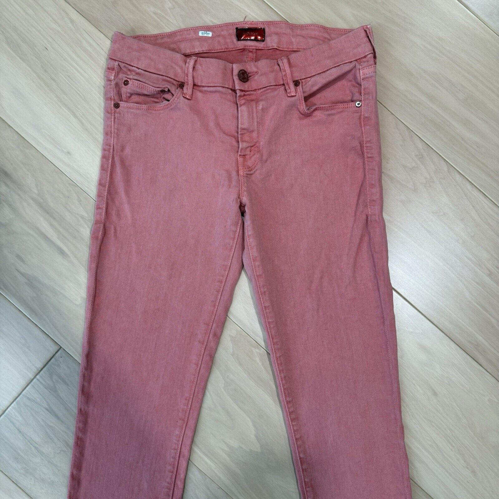 MOTHER Mother The Looker Crop Jeans Women's 27 Red Pink Size 27" / US 4 / IT 40 - 3 Thumbnail