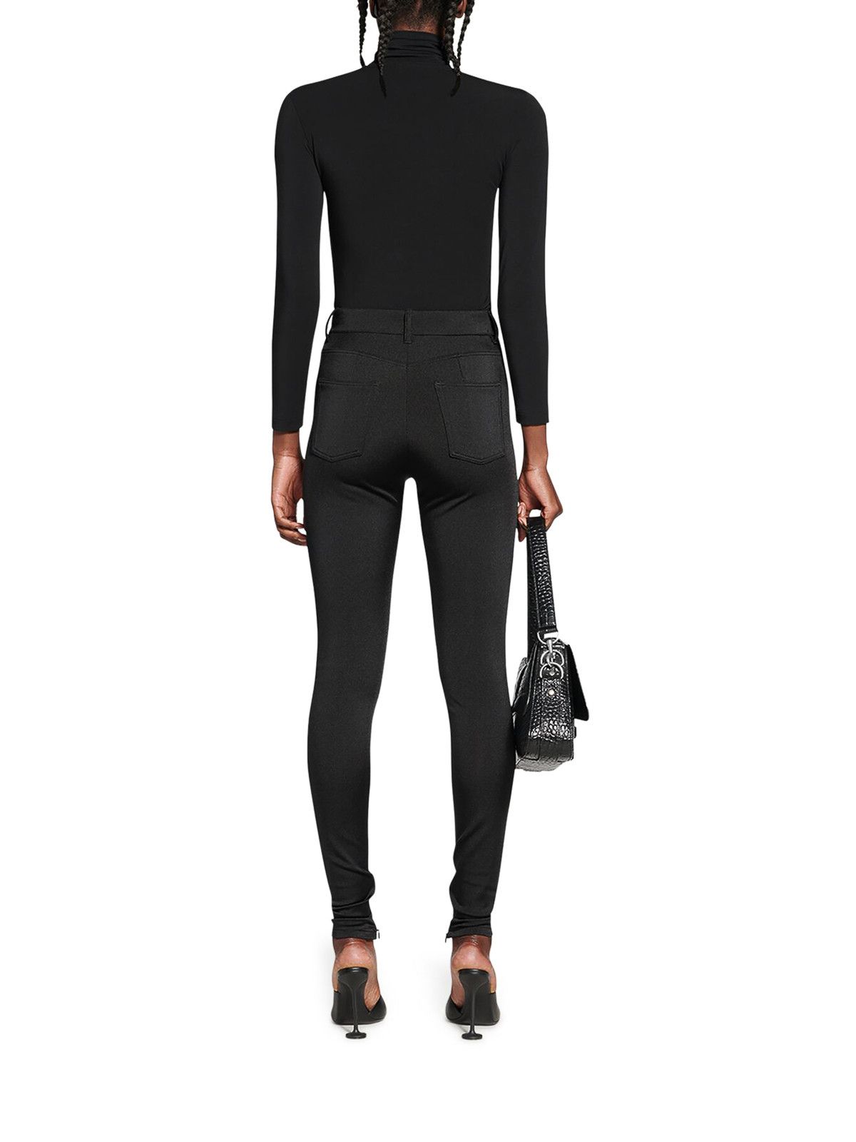 Balenciaga o1bcso1str0525 Stretch Leggings in Black Size 26" / US 2 / IT 38 - 5 Thumbnail