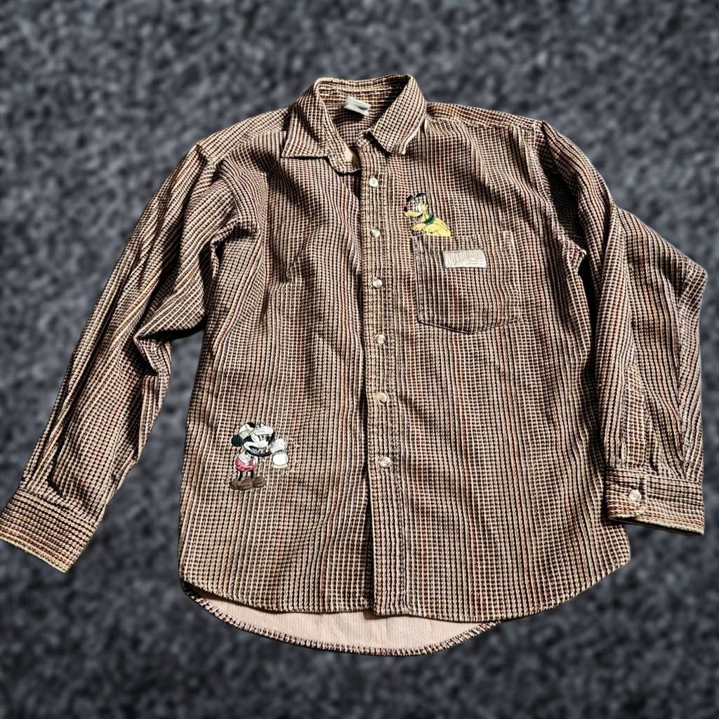 Disney VINTAGE Disney Goofy Mickey Mouse Outdoors Corduroy Shirt Mens M Brown 90s Cartoon Button-Up Size US M / EU 48-50 / 2 - 1 Thumbnail