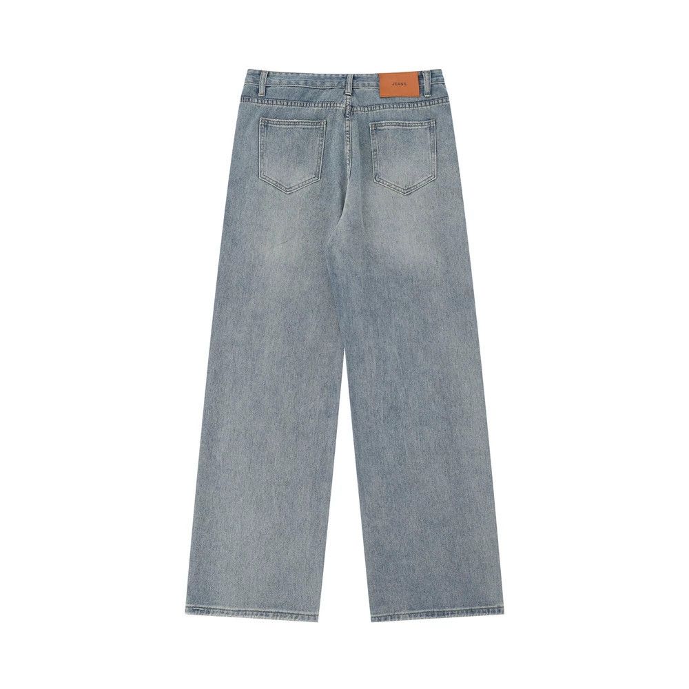 Vintage Men's street loose straight casual ripped washed jeans Size US 32 / EU 48 - 2 Thumbnail