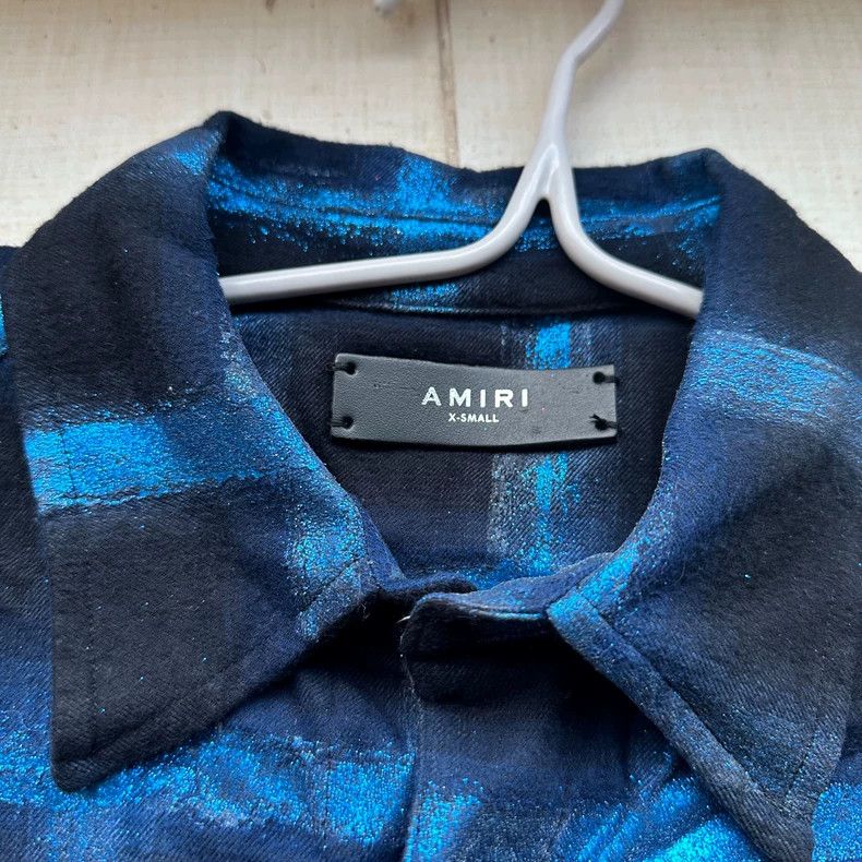 Amiri Amiri Blue Glitter Shirt Size US XS / EU 42 / 0 - 2 Thumbnail