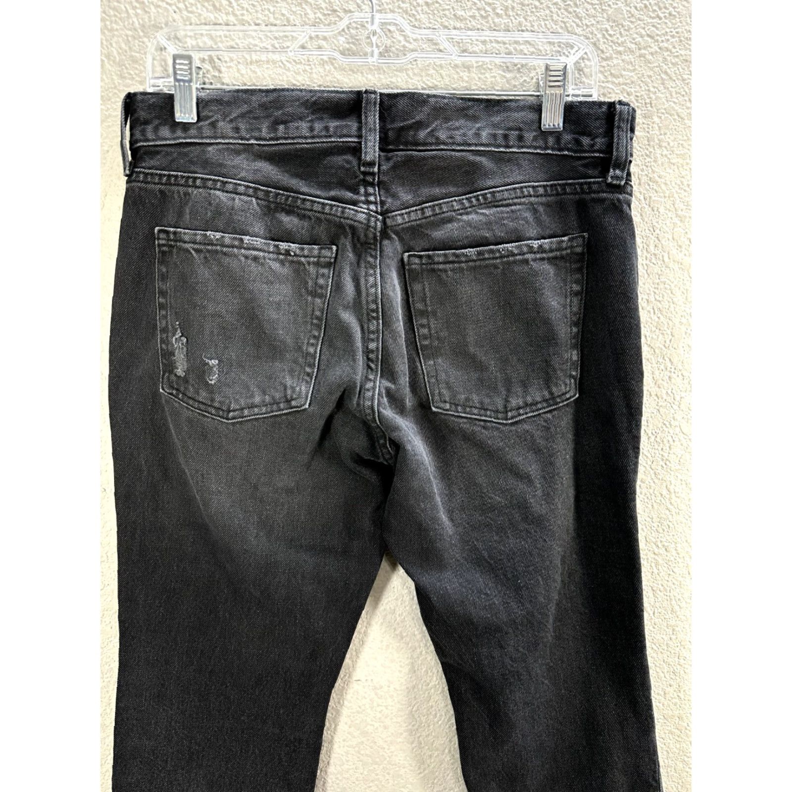 Old Navy VINTAGE Old Navy Jeans Bootcut Women 4 Black Distressed Frayed Cotton NWT Size 27" / US 4 / IT 40 - 7 Thumbnail