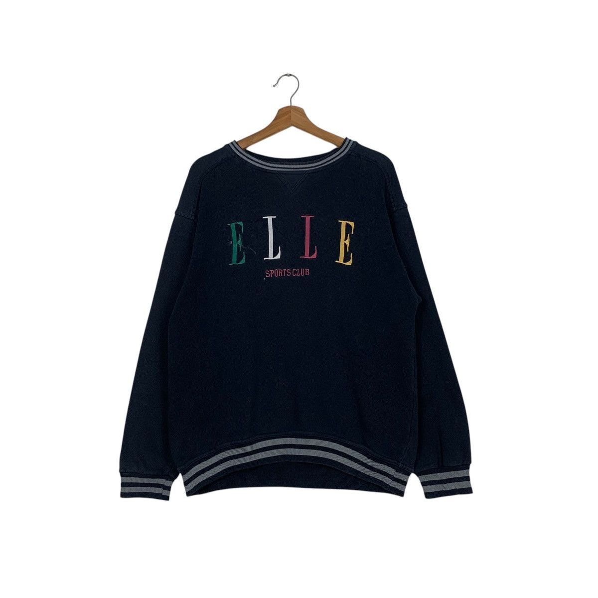 Japanese Brand ELLE Sport Club Embroidery Big Logo Sweatshirt #1878-C82 Size US M / EU 48-50 / 2 - 1 Thumbnail