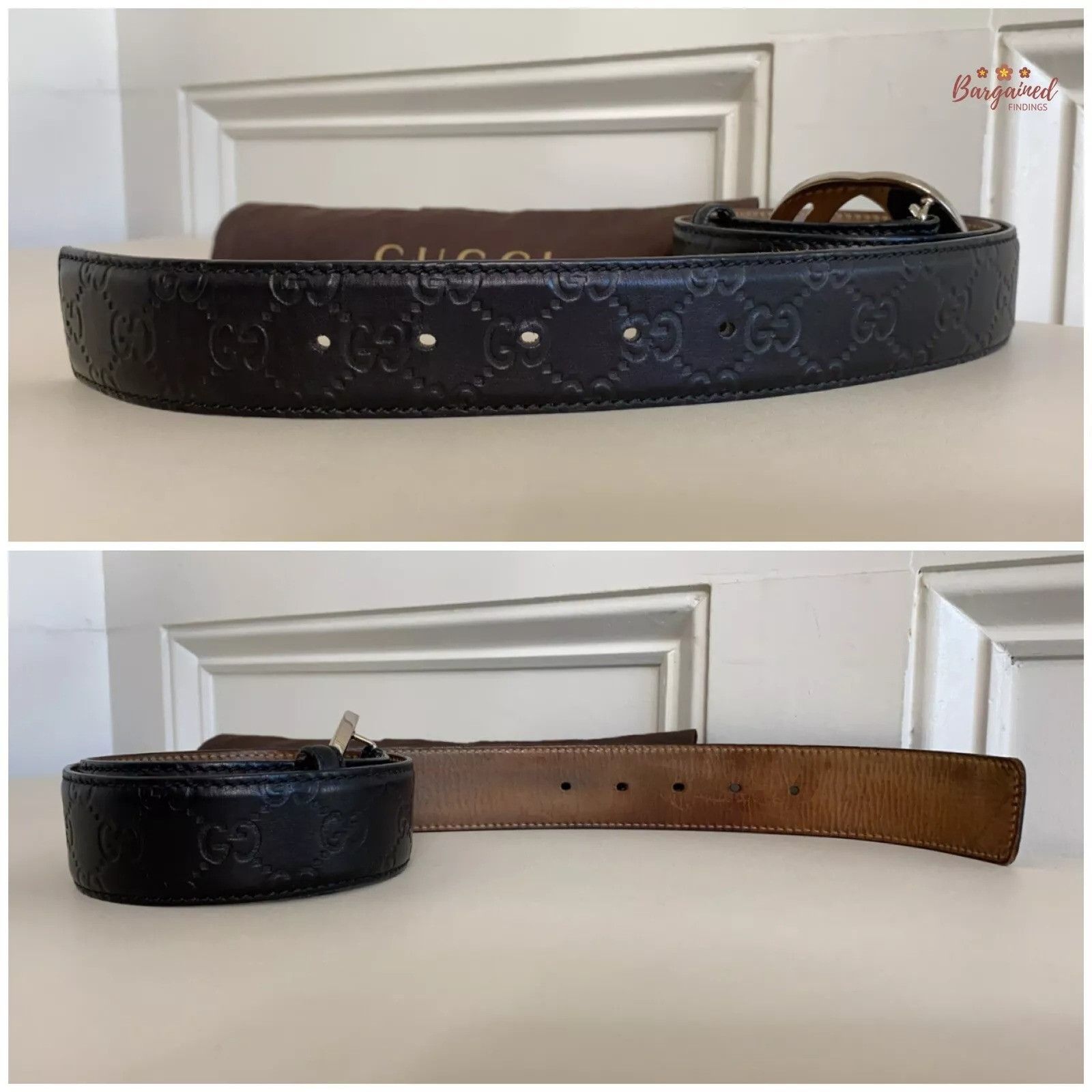 Gucci Gucci Guccissima Leather Silver Interlocking G Buckle Belt Size 30 - 5 Thumbnail