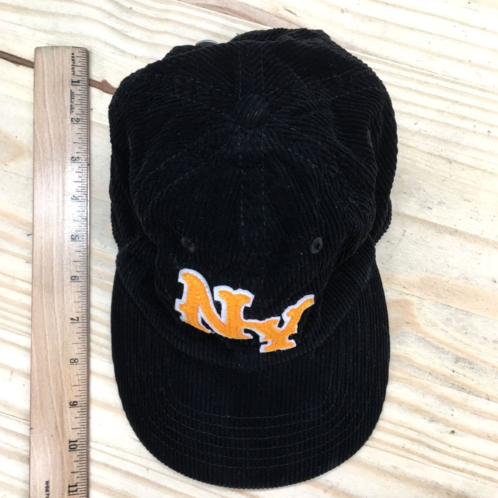 Mad Engine Mad Engine NY Baseball Cap Mens Black One Size Adjustable Corduroy Patch Logo Curved Brim Size ONE SIZE - 3 Thumbnail