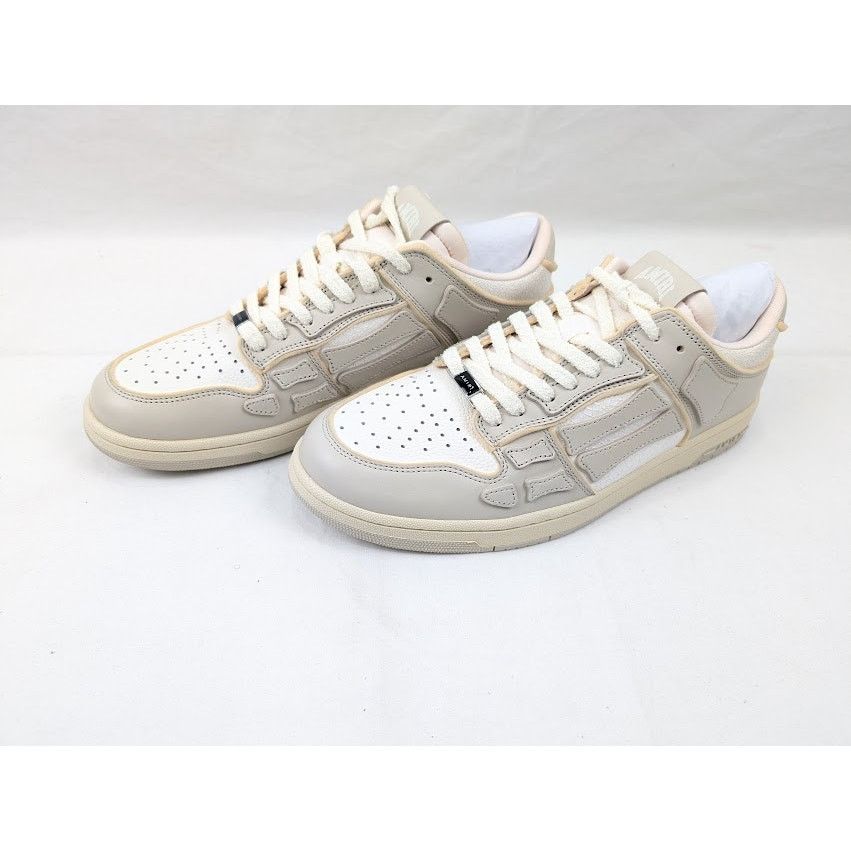 Amiri o1rshd1 Collegiate Skelton Low-Top Sneakers in Birch White Size US 12 / EU 45 - 17 Thumbnail