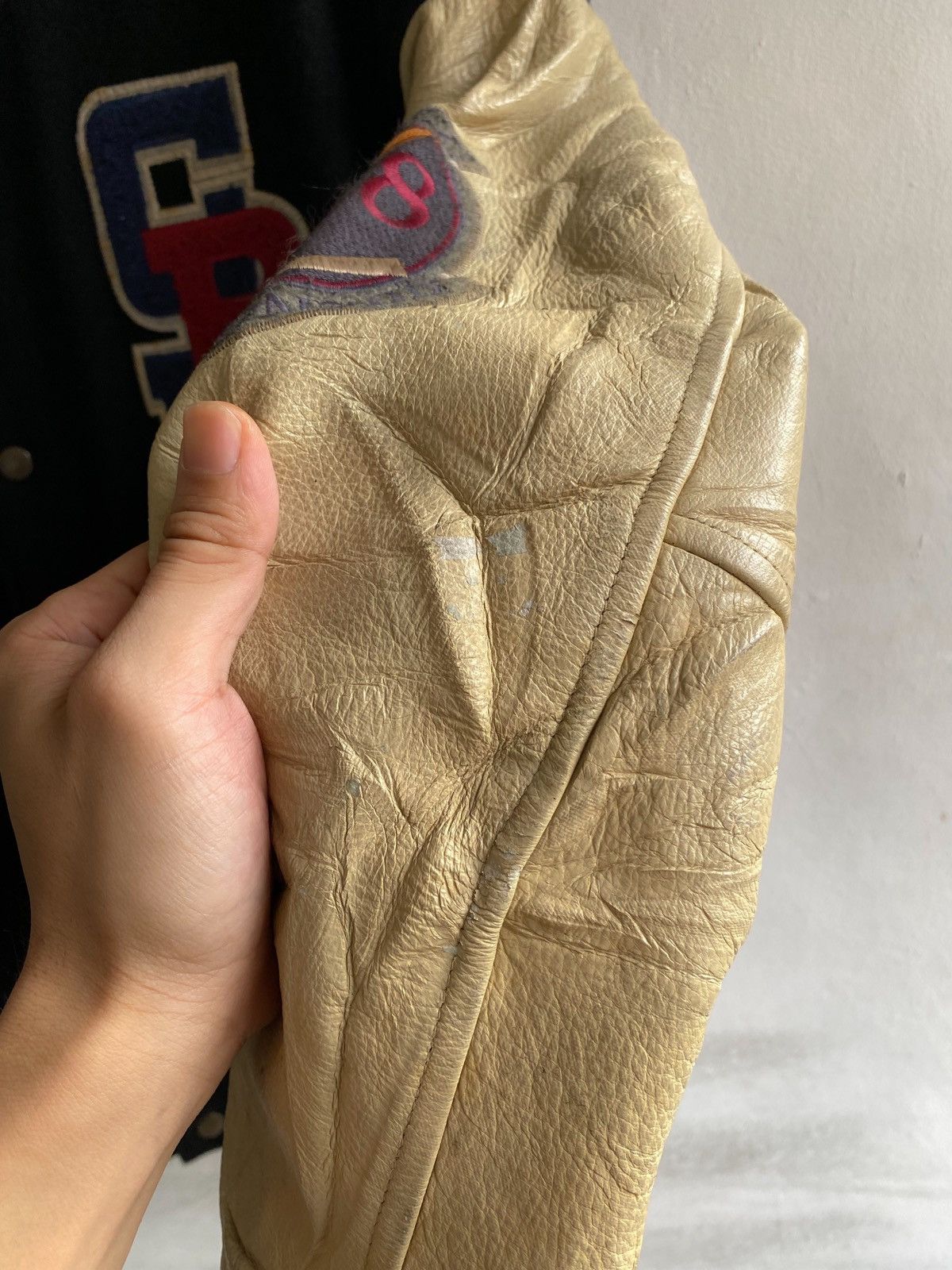 Chaps Ralph Lauren × Ralph Lauren Vtg Chaps Ralph Lauren Varsity Wool Leather Size US L / EU 52-54 / 3 - 10 Thumbnail