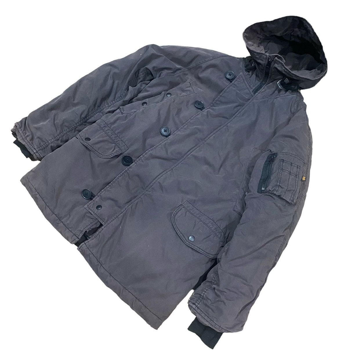 Alpha Industries Vtg MARGARET HOWELL x ALPHA Faded Hoodie Jacket Zipper Size US M / EU 48-50 / 2 - 3 Thumbnail