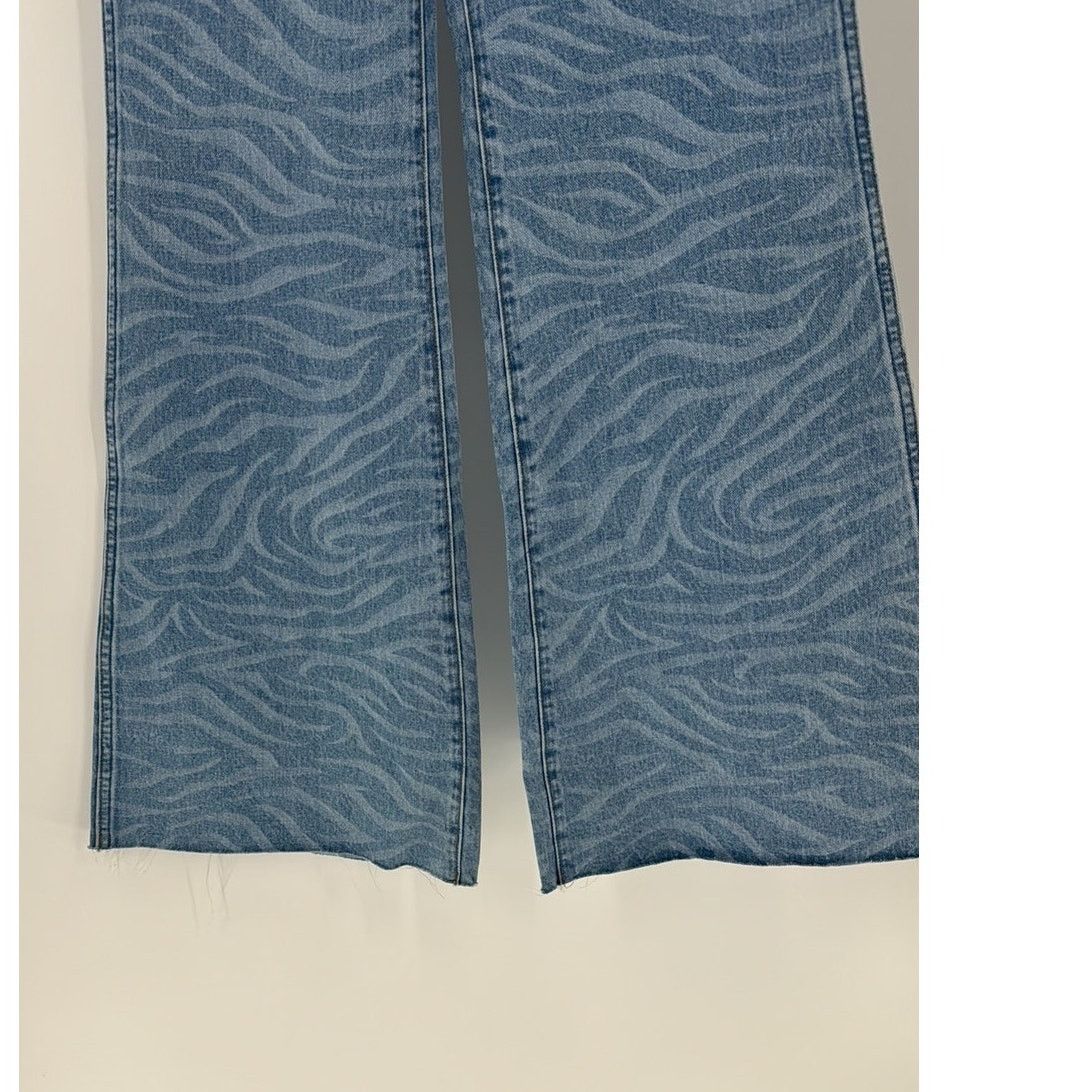 Wrangler ZOE ZEBRA WRANGLER FLARES raw hem high waisted western Size 30" / US 8 / IT 44 - 4 Thumbnail