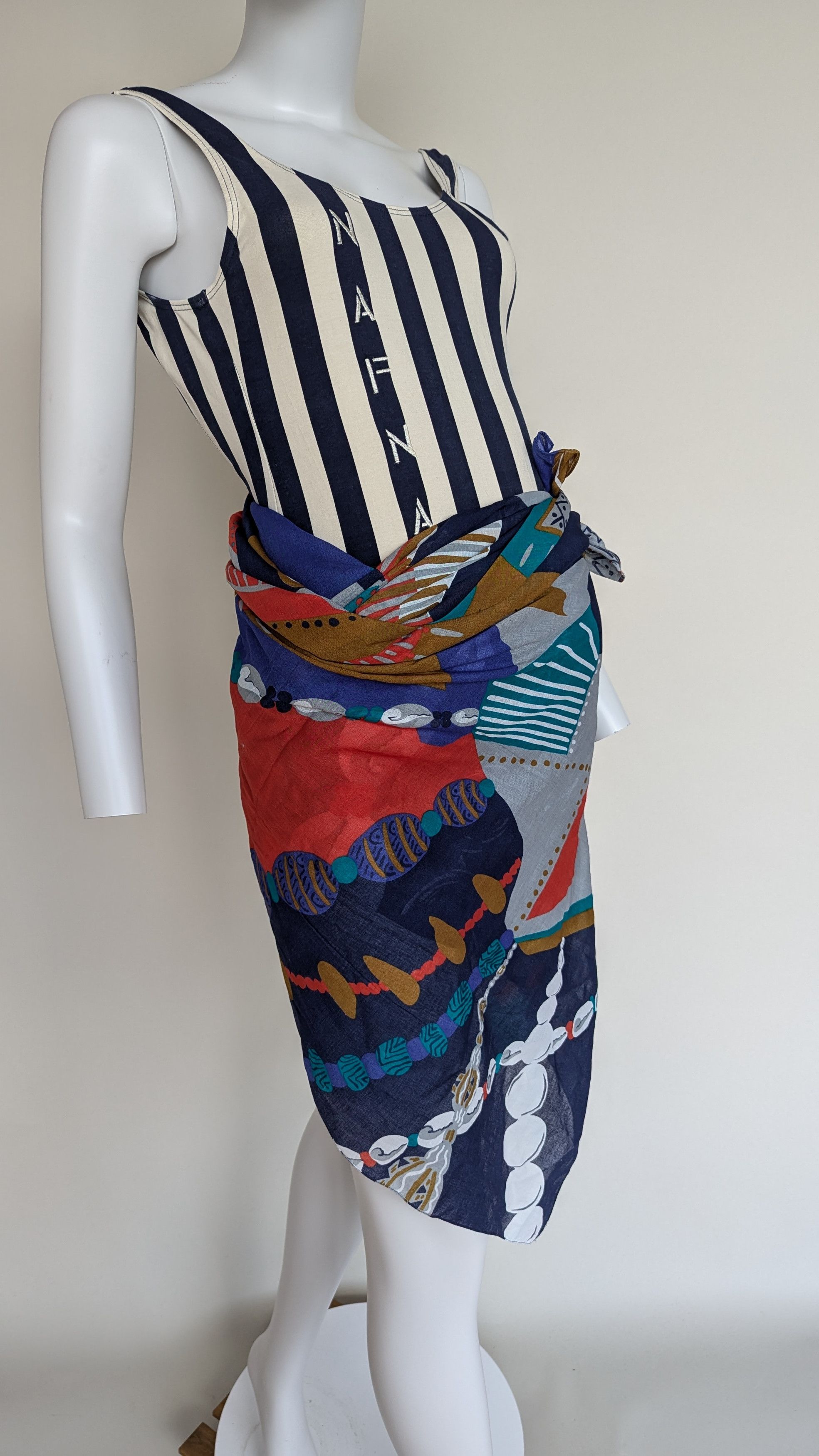Designer cotton bodysuit, stripes Size M / US 6-8 / IT 42-44 - 2 Thumbnail