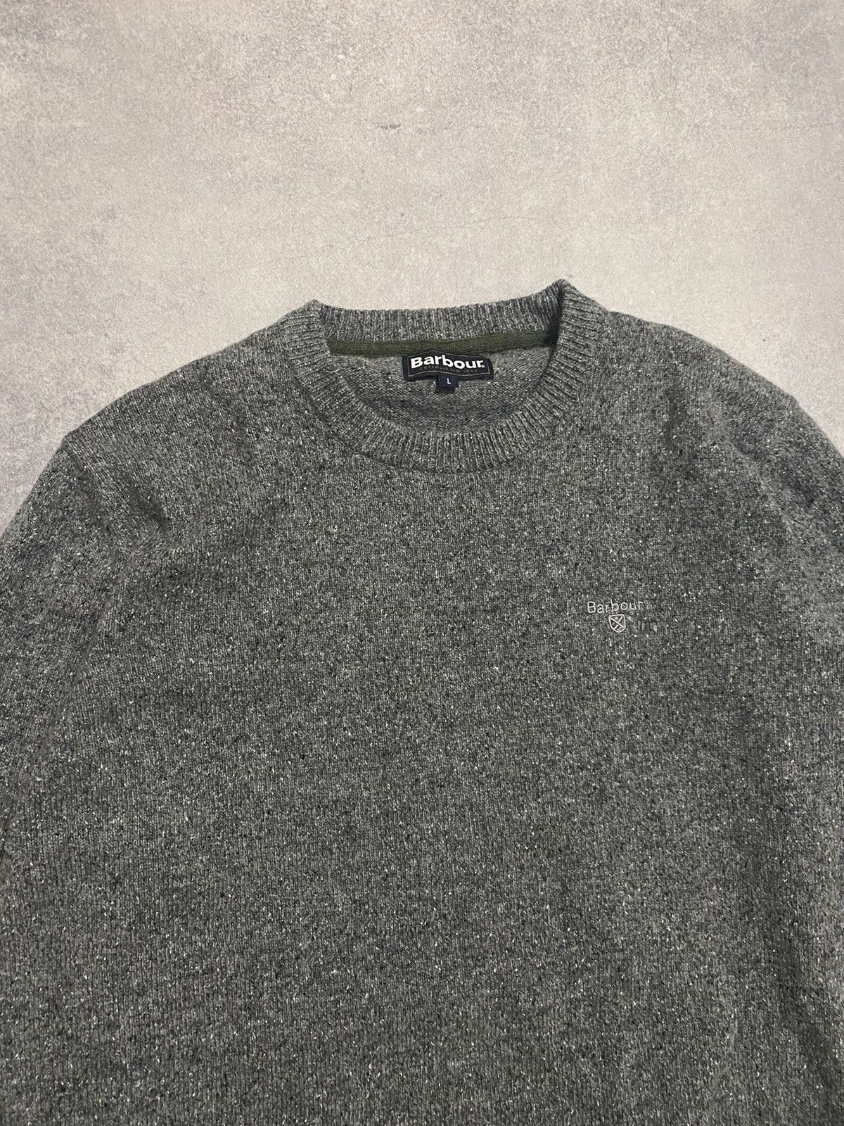 Barbour Barbour Grey Tisbury Crew Neck Wool Sweater Size US L / EU 52-54 / 3 - 2 Thumbnail