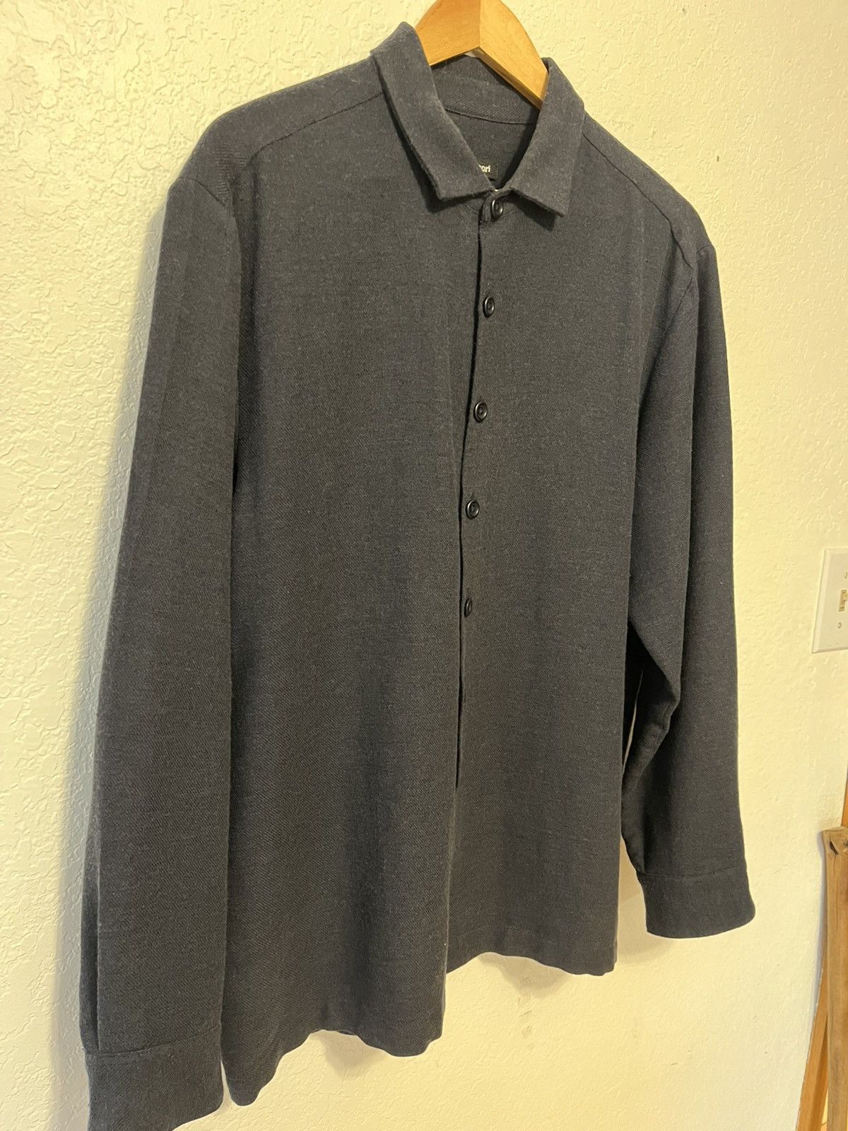 Evan Kinori Two Pocket Shirt Navy Wool and Cashmere Size US S / EU 44-46 / 1 - 3 Thumbnail