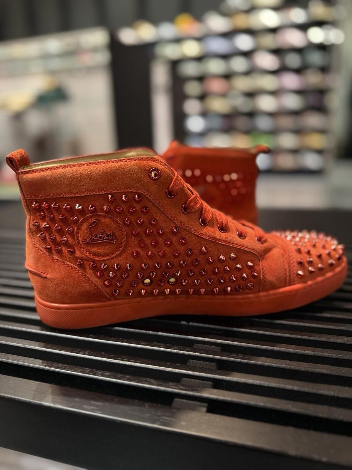Christian Louboutin Christian Louboutin Red High Top Spike Sneakers 45EU/12US Size US 12 / EU 45 - 12 Thumbnail