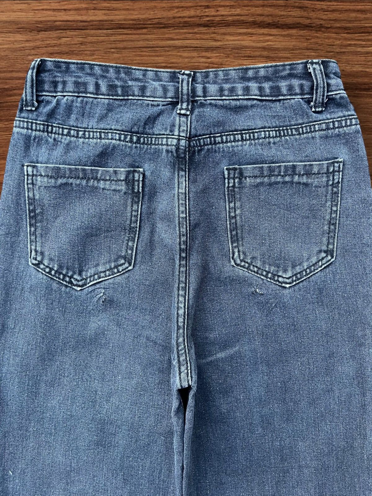 Japanese Brand Vintage Japanese Brand High Rise Baggy Frayed Wide Leg Jeans Size 25" / US 0 / IT 36 - 4 Thumbnail