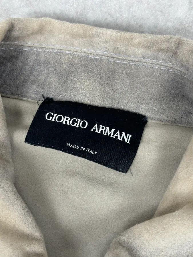 Giorgio Armani SS2012 Giorgio Armani Beige Grey Eroded Suede Leather Brut Jacket Size US L / EU 52-54 / 3 - 8 Thumbnail