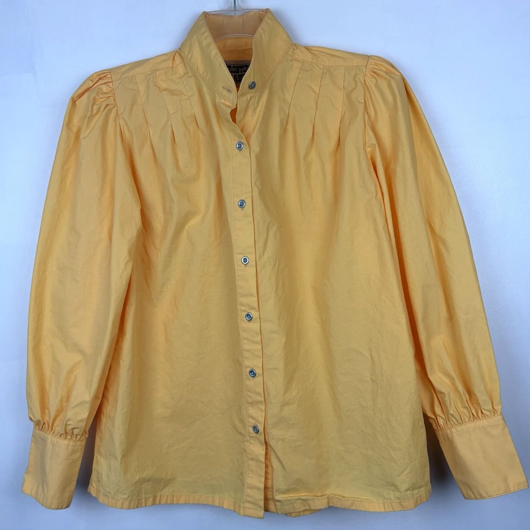 Vintage Frontier Classics Western Blouse Womens Large Yellow 100% Cotton Puff Shoulder Long Sleeve Cowgirl Casual Size L / US 10 / IT 46 - 4 Thumbnail