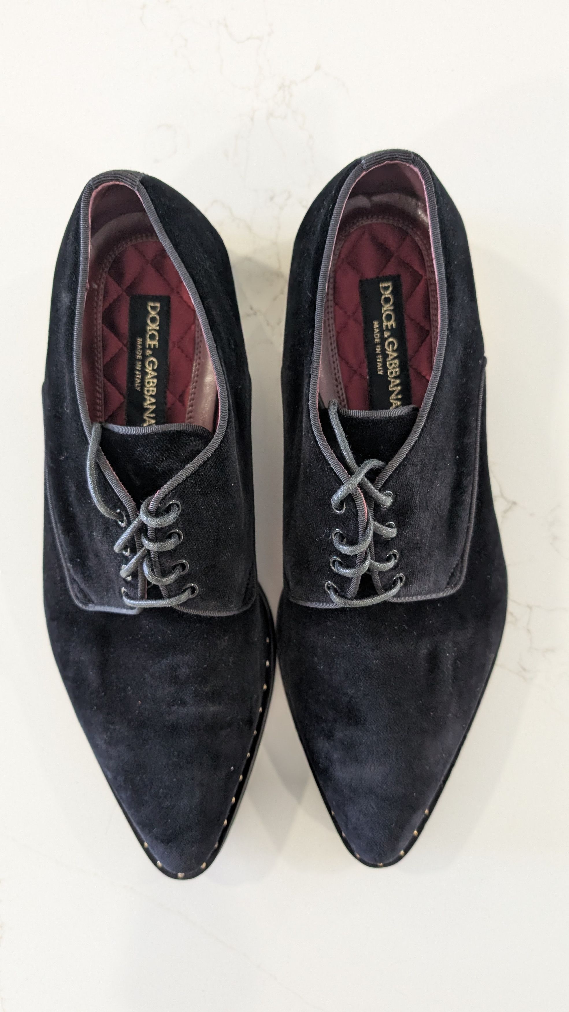 Dolce & Gabbana Dolce & Gabbana Black Velvet Derby Shoes 9.5 IT / 10.5 US Size US 10.5 / EU 43-44 - 3 Thumbnail