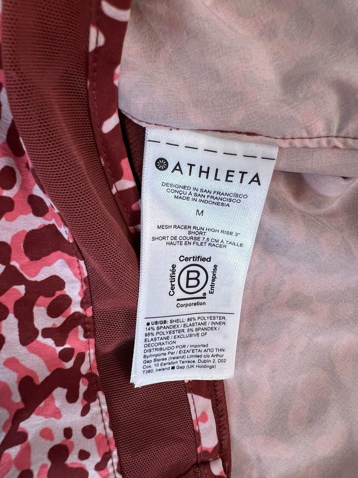 Designer ATHLETA High Rise Mesh Racer Run Shorts M Clouded Leopard Size 32" / US 10 / IT 46 - 7 Thumbnail