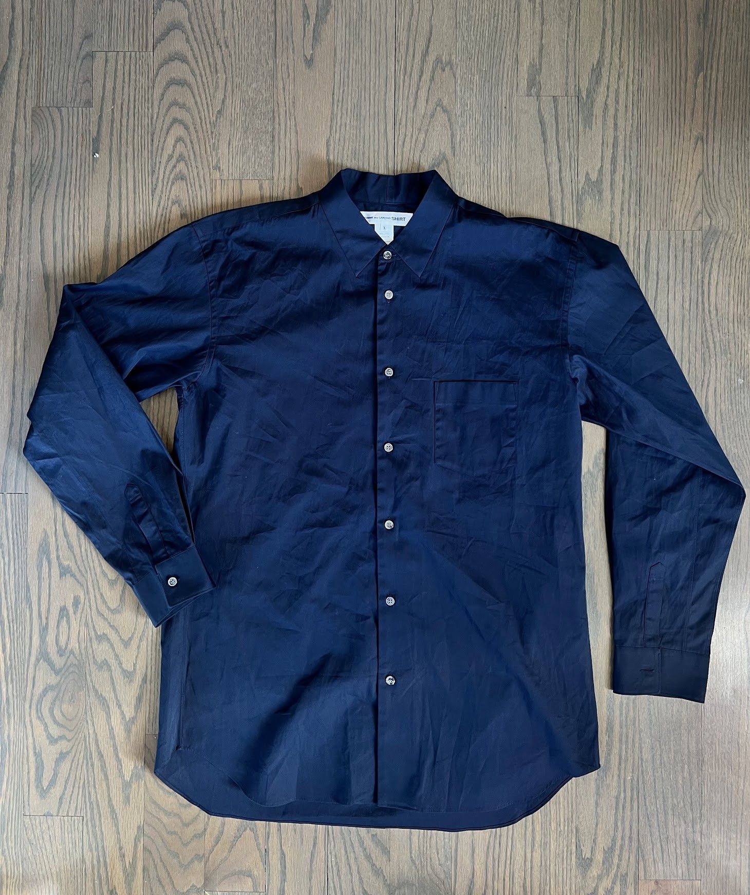 Comme des Garcons SHIRT Comme des Garcons CDG Shirt Navy 3D Collar Size US XL / EU 56 / 4 - 2 Thumbnail