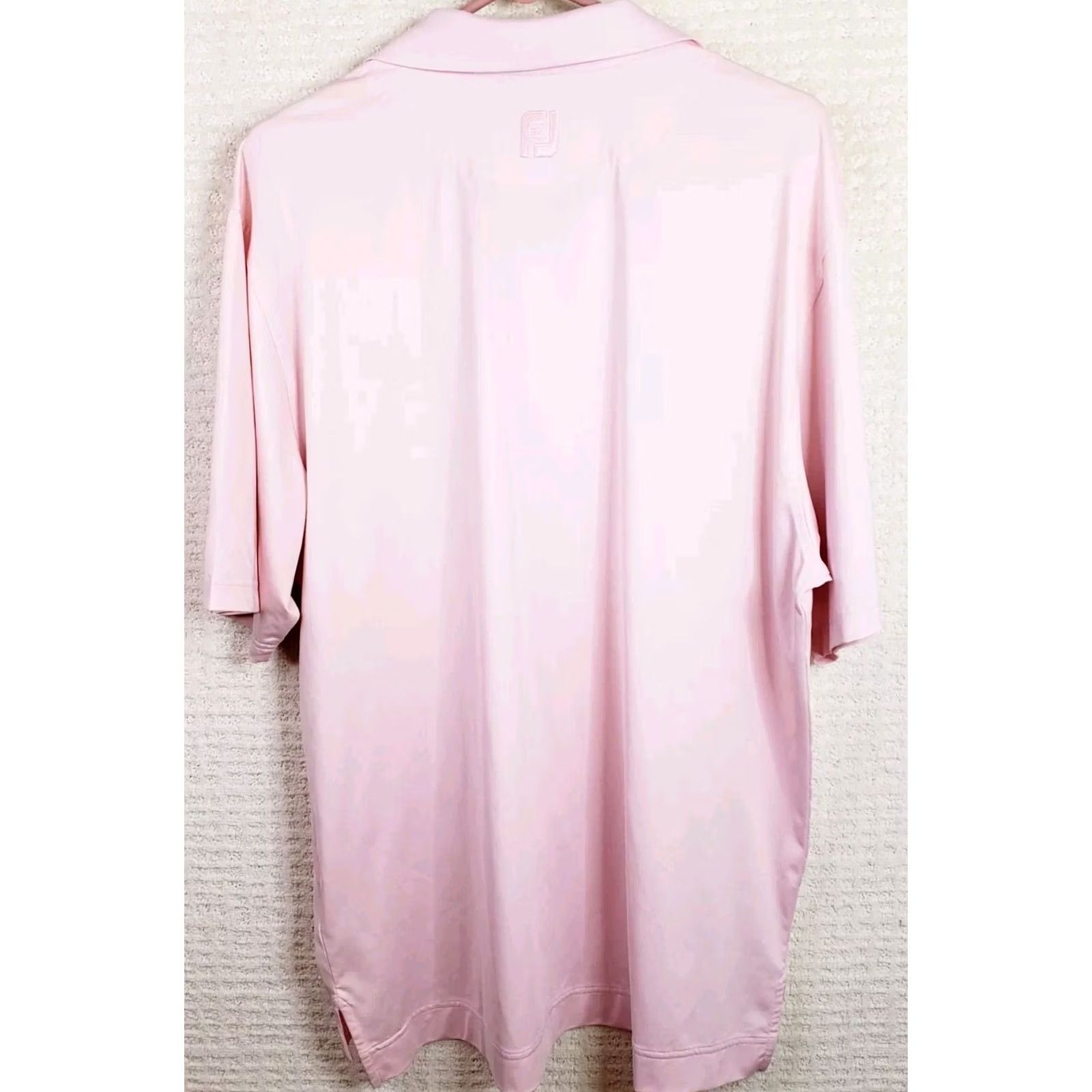 Footjoy FootJoy Polo Shirt Men's L Pink Striped Short Sleeve Breathable Quick Dry Hide Out Logo Golf Shirt Size US L / EU 52-54 / 3 - 7 Thumbnail