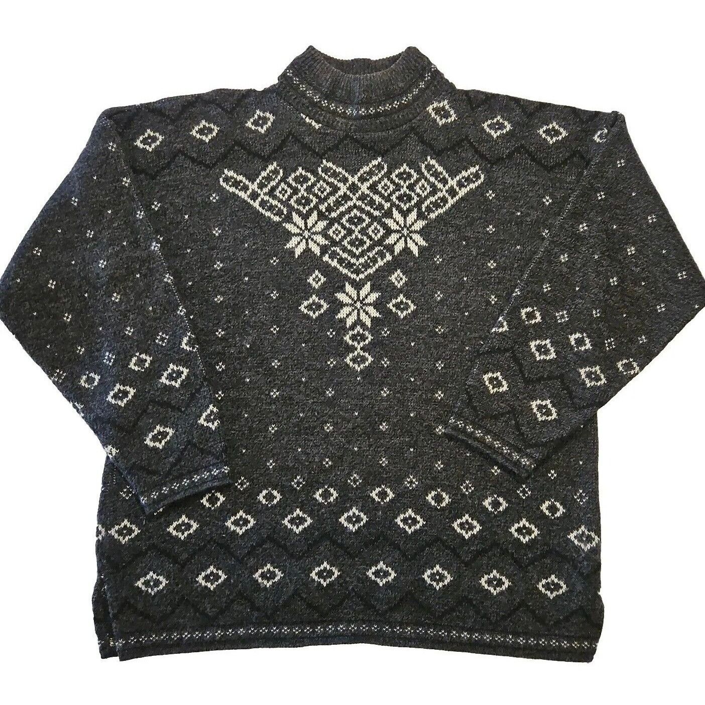 Vintage Vtg Ski Sweater Mens Sz M Gray Fair Isle Snowflake Spunky Ac Size US XL / EU 56 / 4 - 1 Thumbnail
